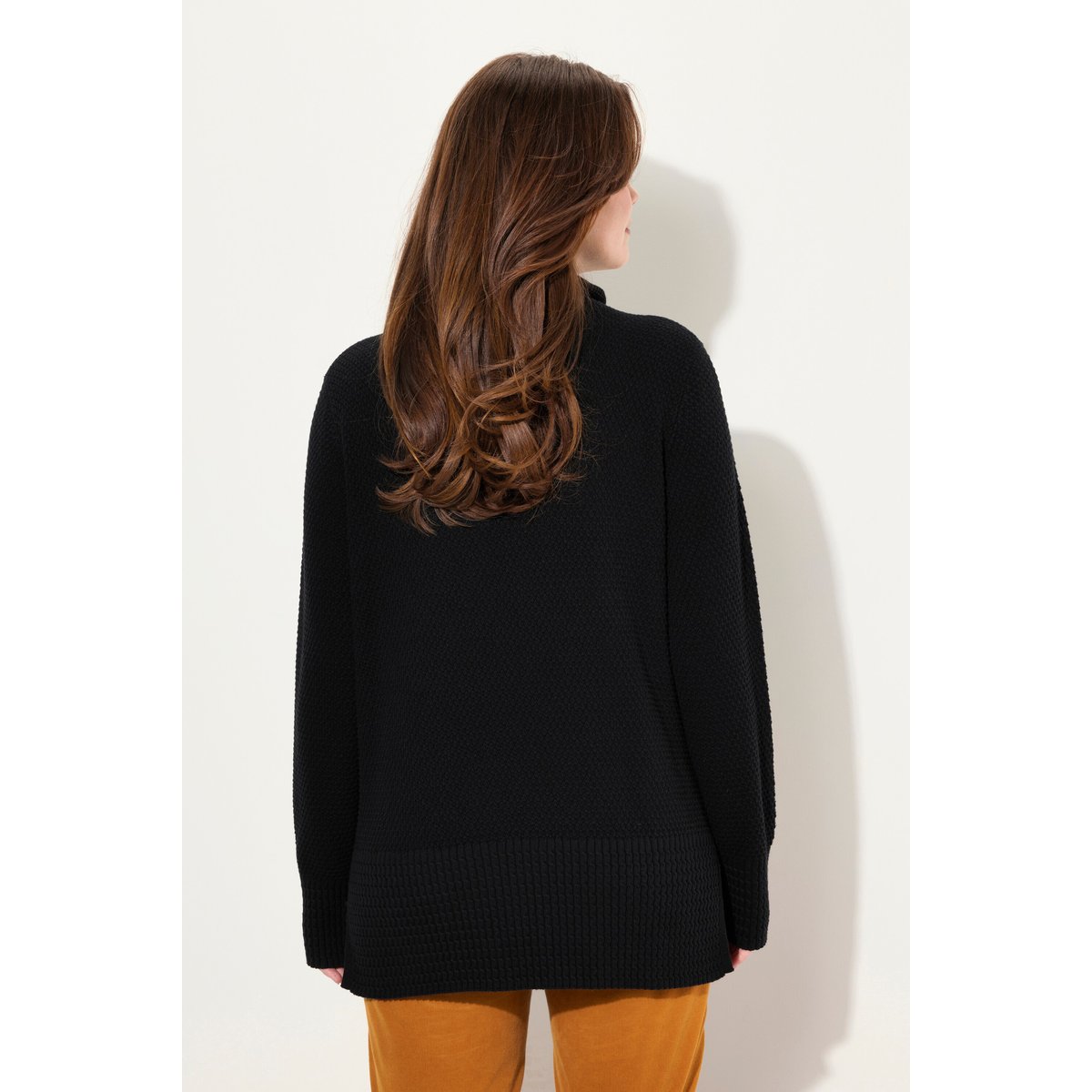 Pull camionneur en maille, col montant noir, ULLA POPKEN