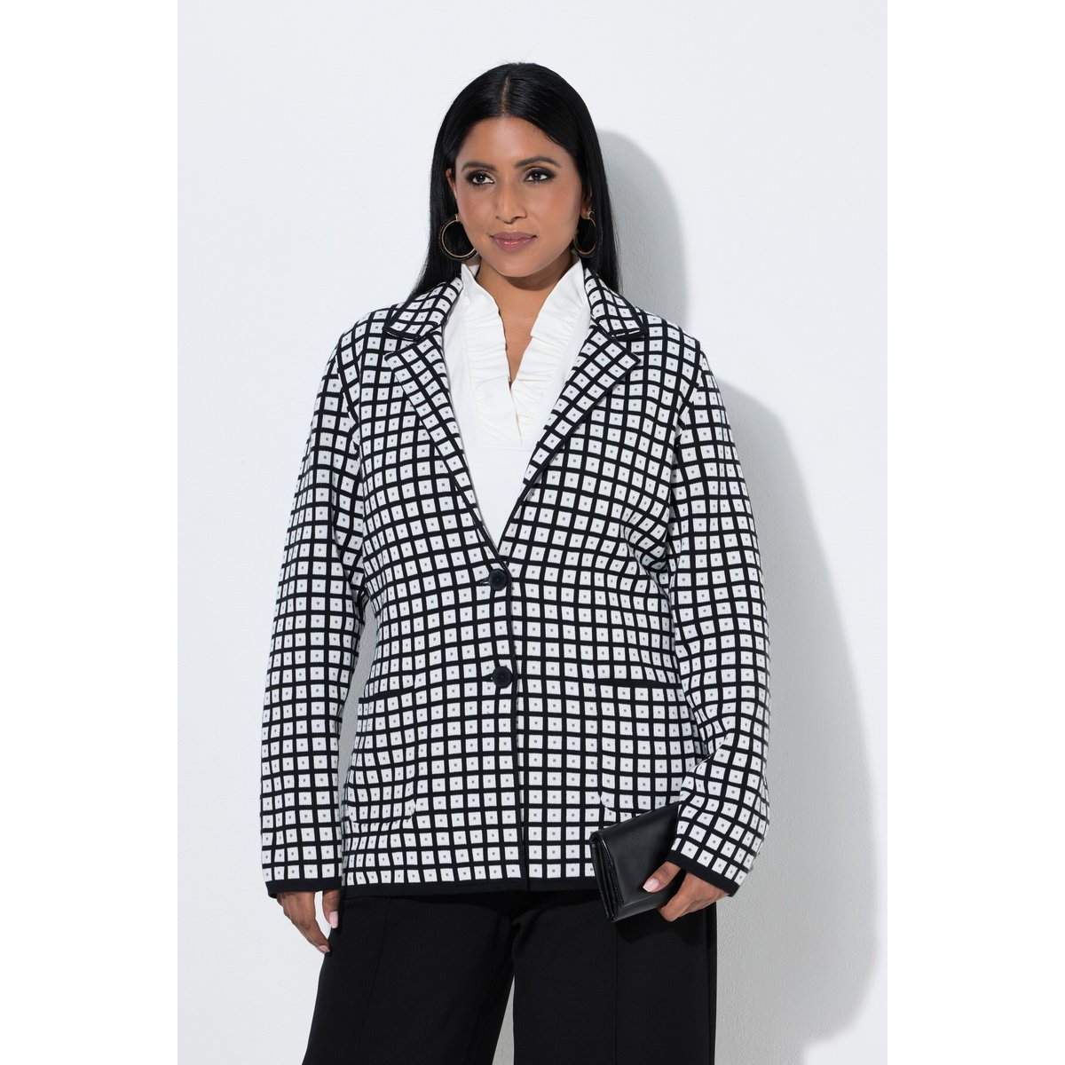 Blazer en maille blanc cassé, ULLA POPKEN