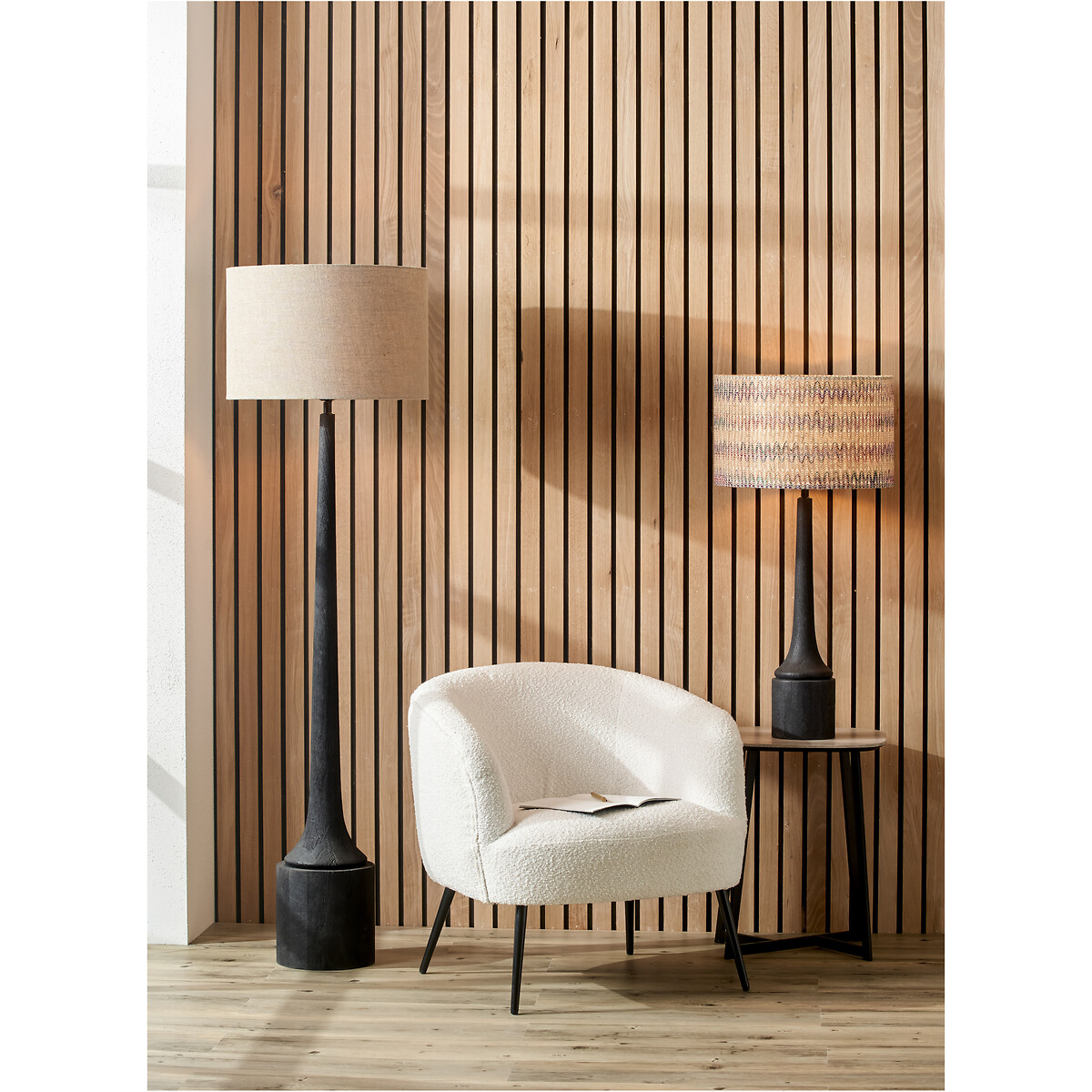 Manaia Tall Wood Floor Lamp Base black, SO'HOME