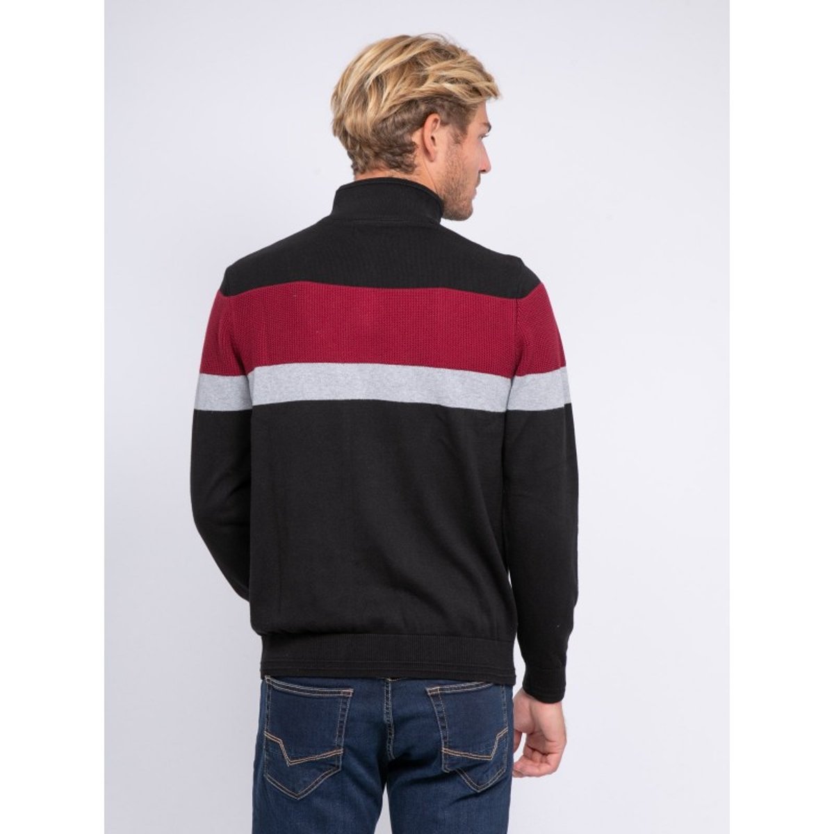 Pull Col Montant Zippé Lonyx noir, RITCHIE