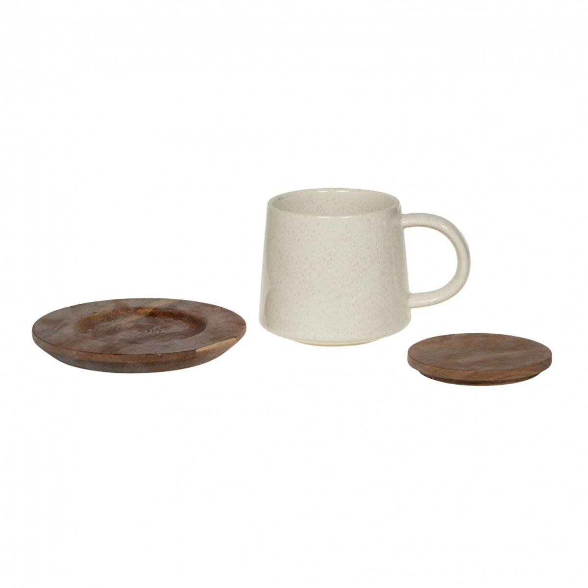 Mug avec sous tasses et couvercle Cassia 35 cl - CASSIA blanc, TABLE PASSION