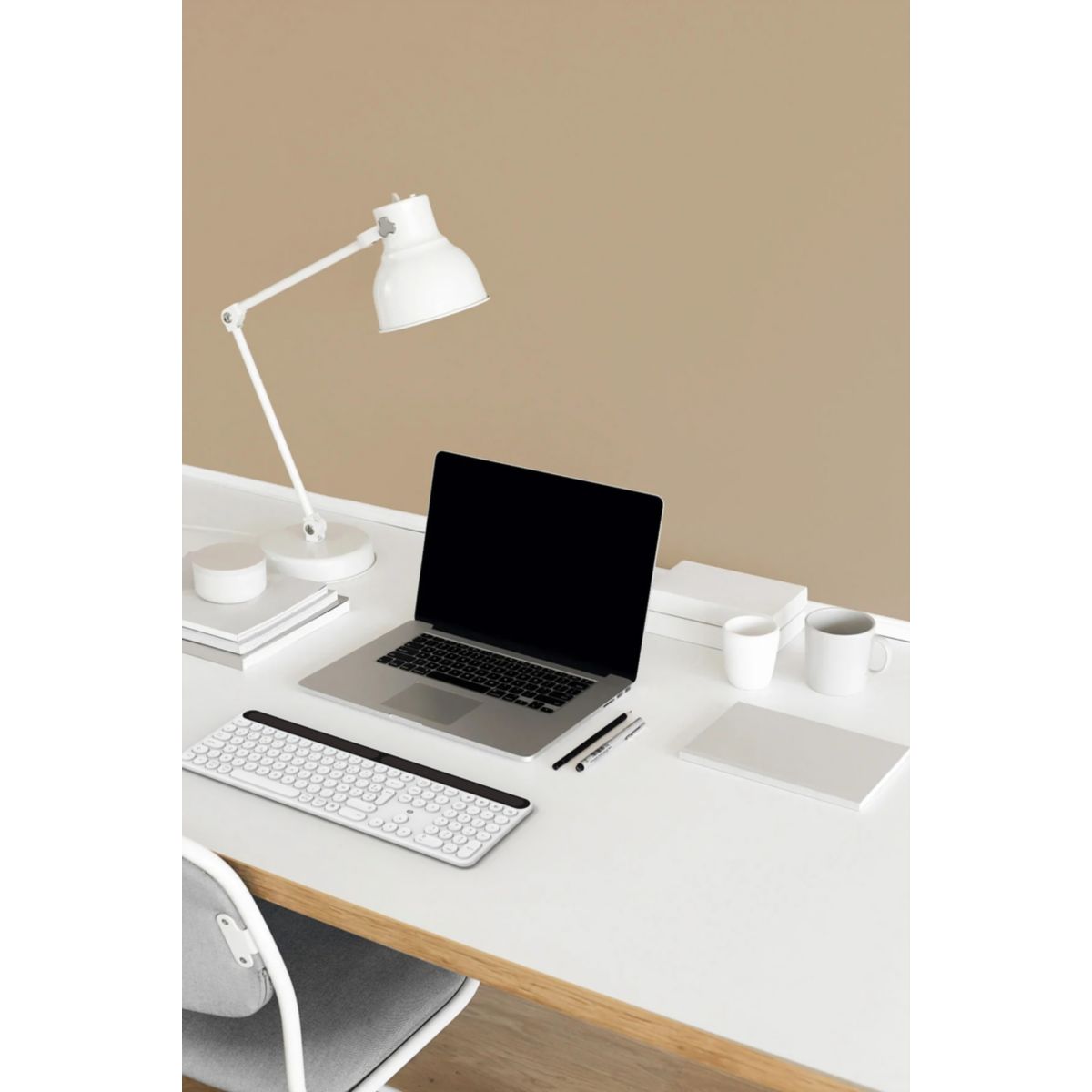 Clavier sans fil Solaire SKW Blanc couleur unique, ESSENTIEL B