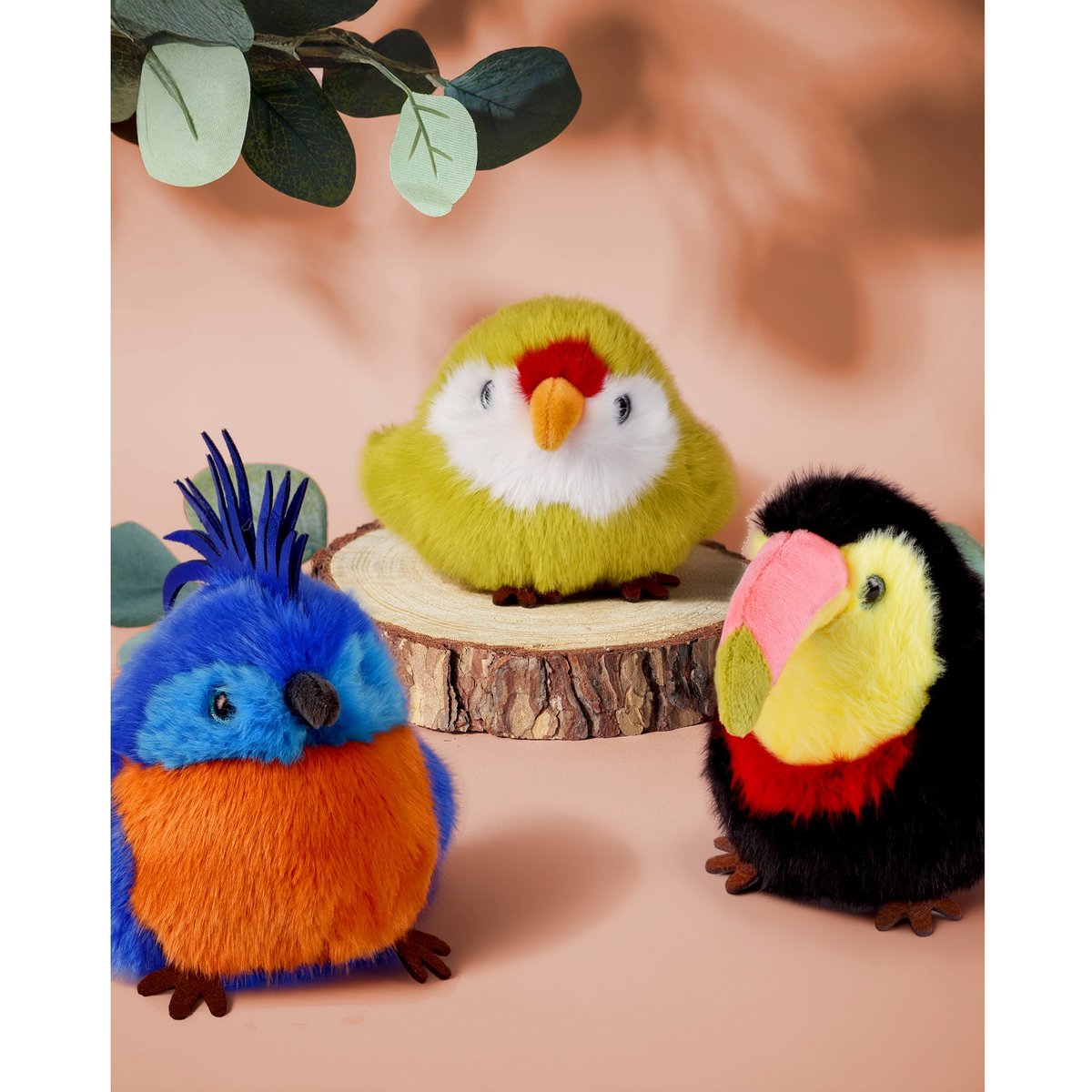 Peluche oiseau LES CUI-CUI PARADIS 15 cm kiwi orange, HISTOIRE D'OURS