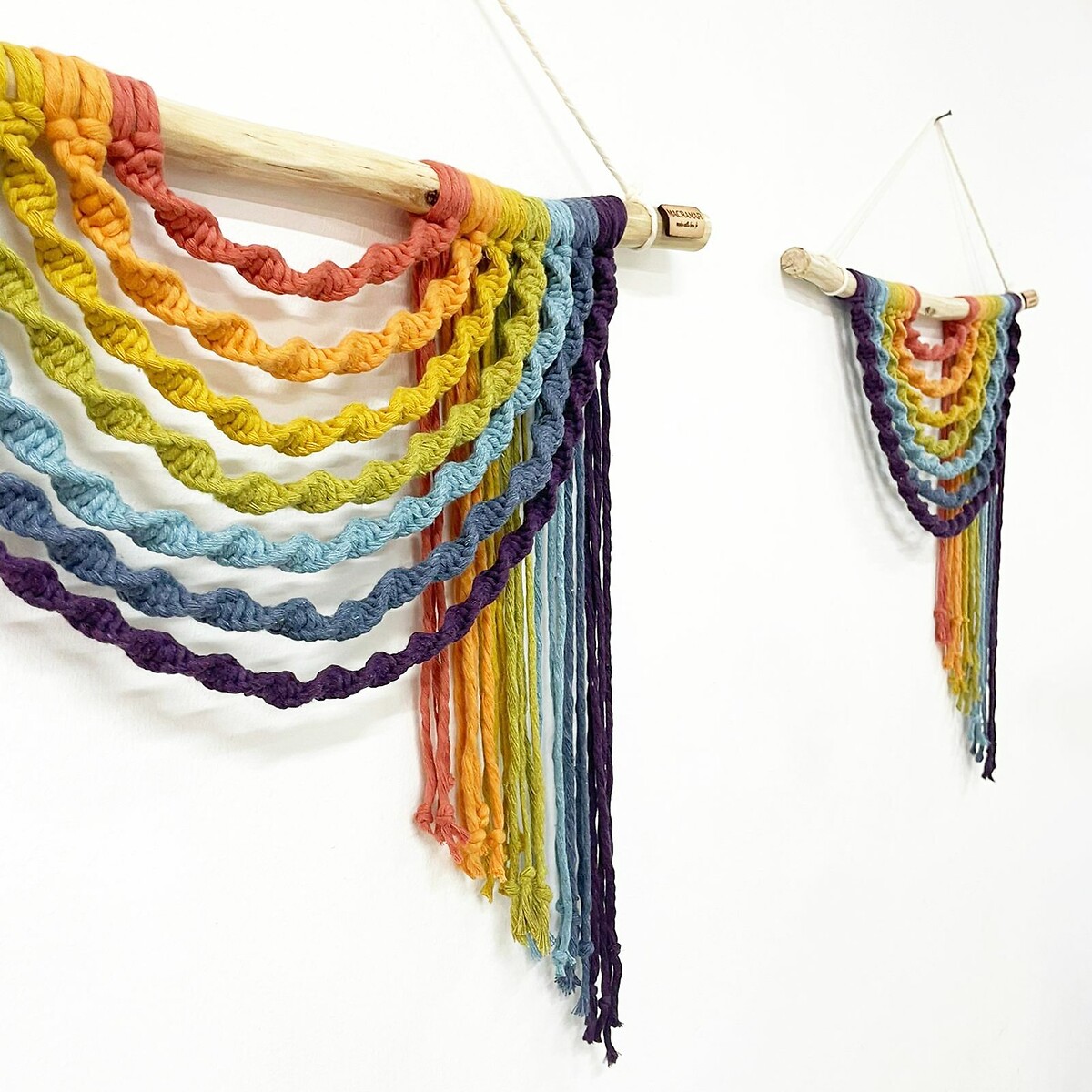 Decoração de parede em macramé Arco Íris, MACRAMAR multicolor, MACRAMAR