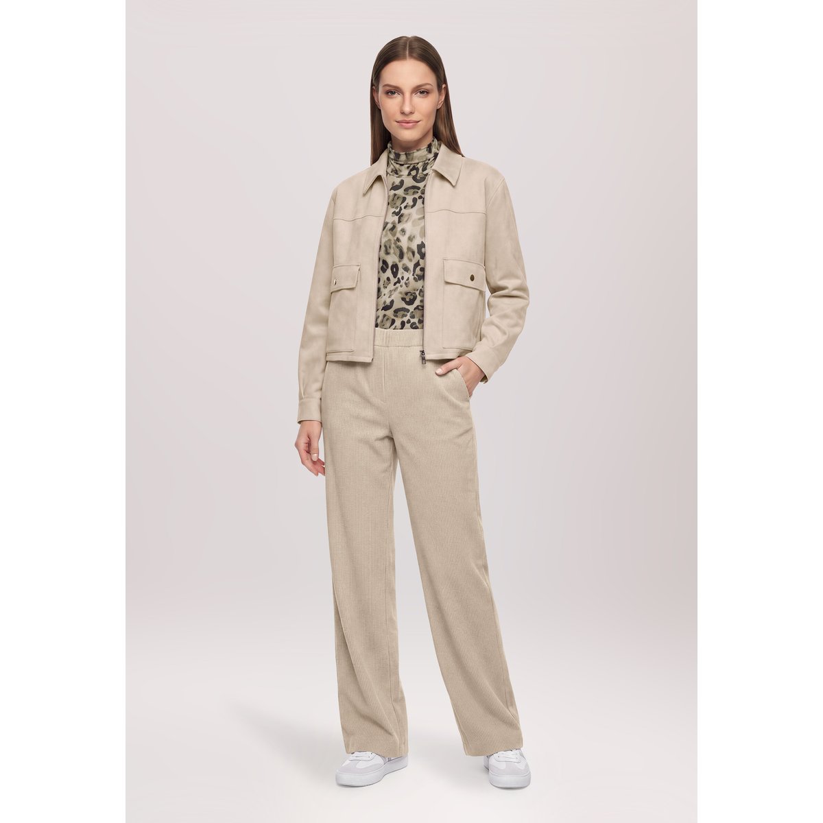 Pantalon à enfiler à poches extérieures taupe, BETTY BARCLAY