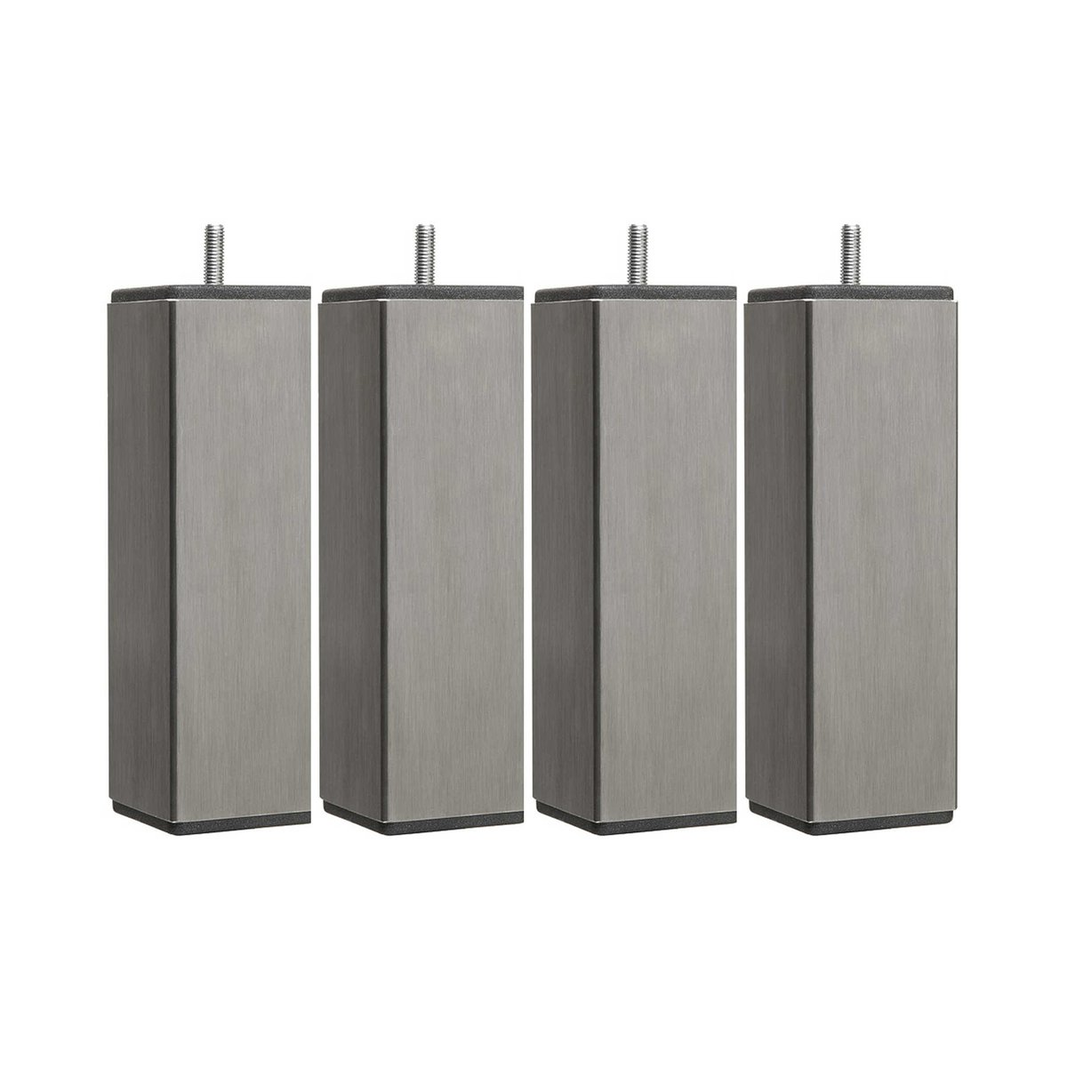 Pied carré inox (lot de 4) gris, SOMEO