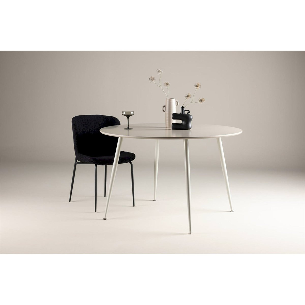 Table ronde en métal collection PLAŻA beige, RECOLLECTION