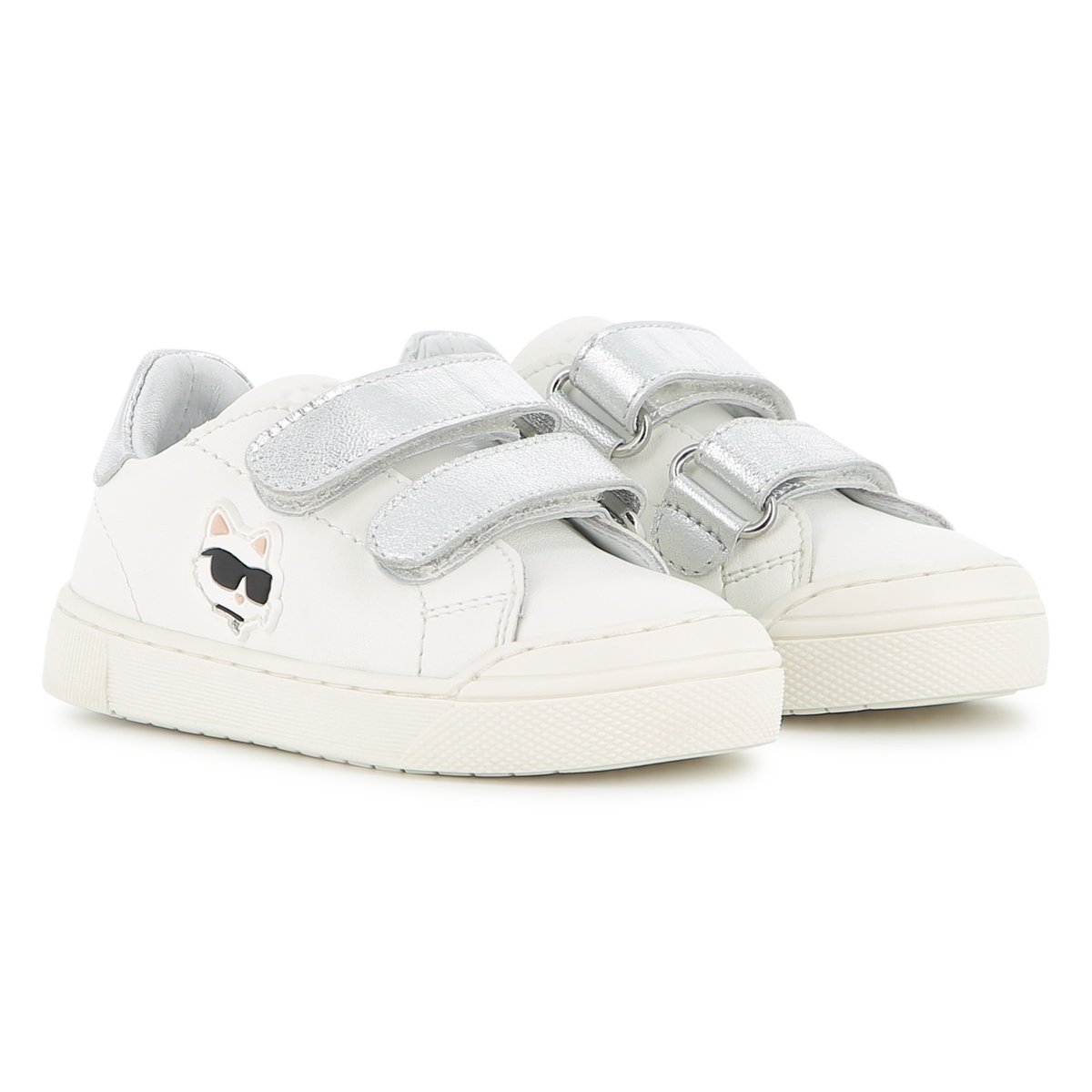 Baskets basse à lacets blanc, KARL LAGERFELD KIDS