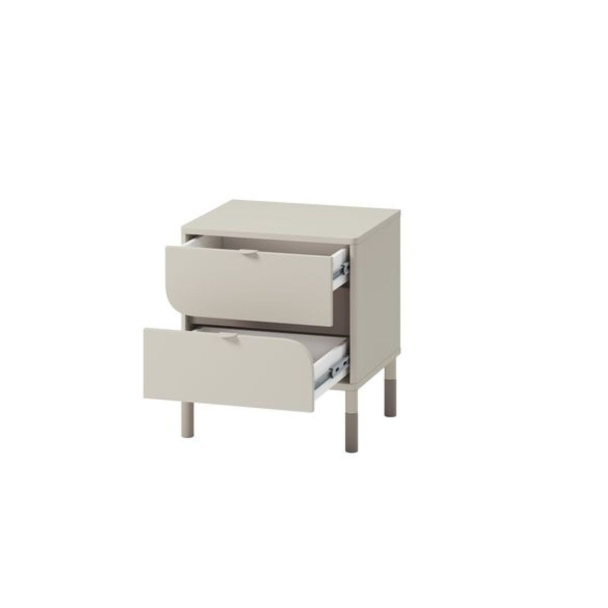 Ensemble lit, chevet et commode en panneaux de particules, BOREO blanc, BOBOCHIC