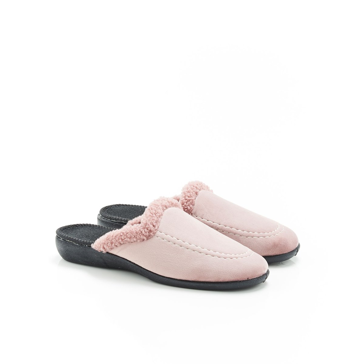 Mules velours marron taupe, DAMART