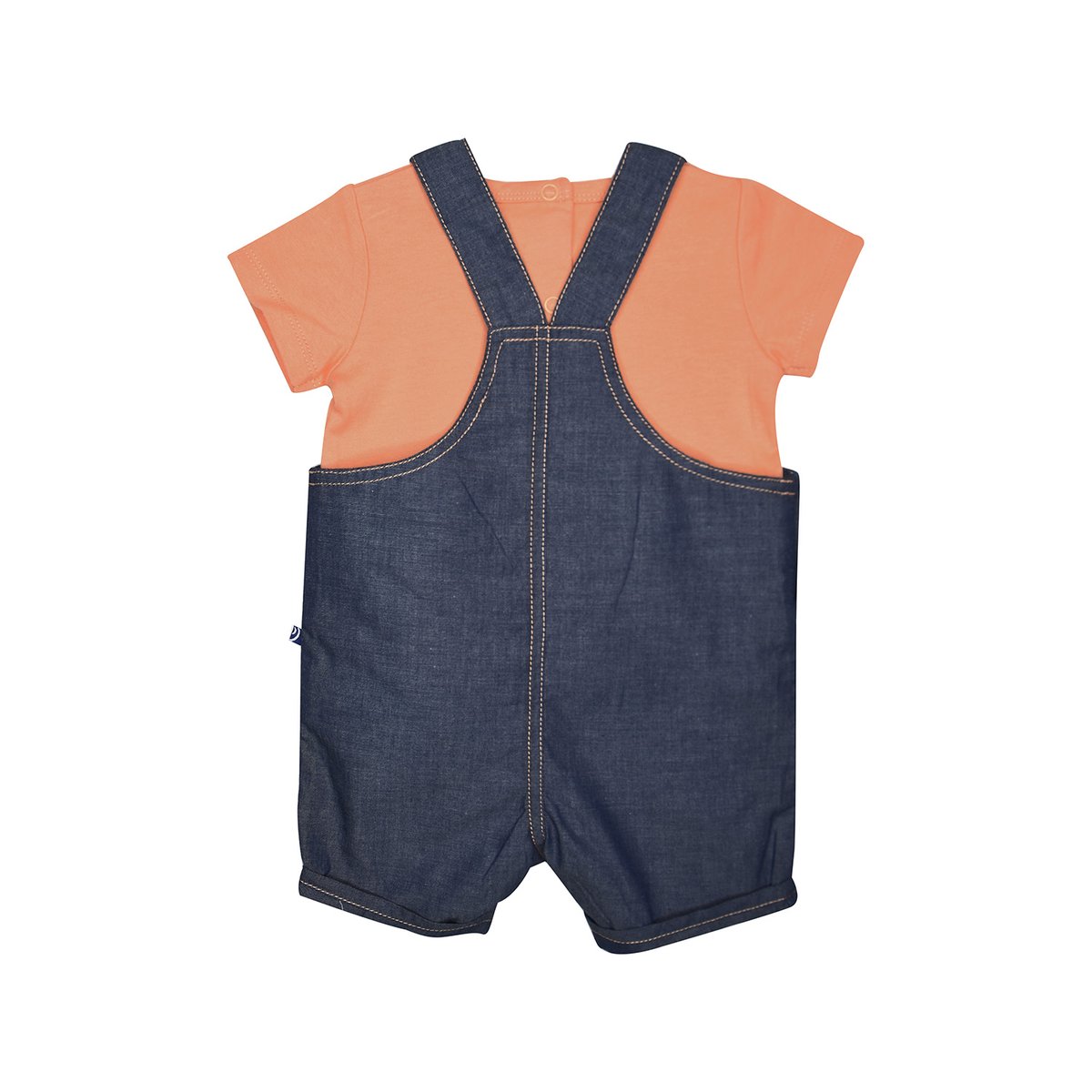 Tee shirt salopette germain court bebe bleu, SUCRE D'ORGE