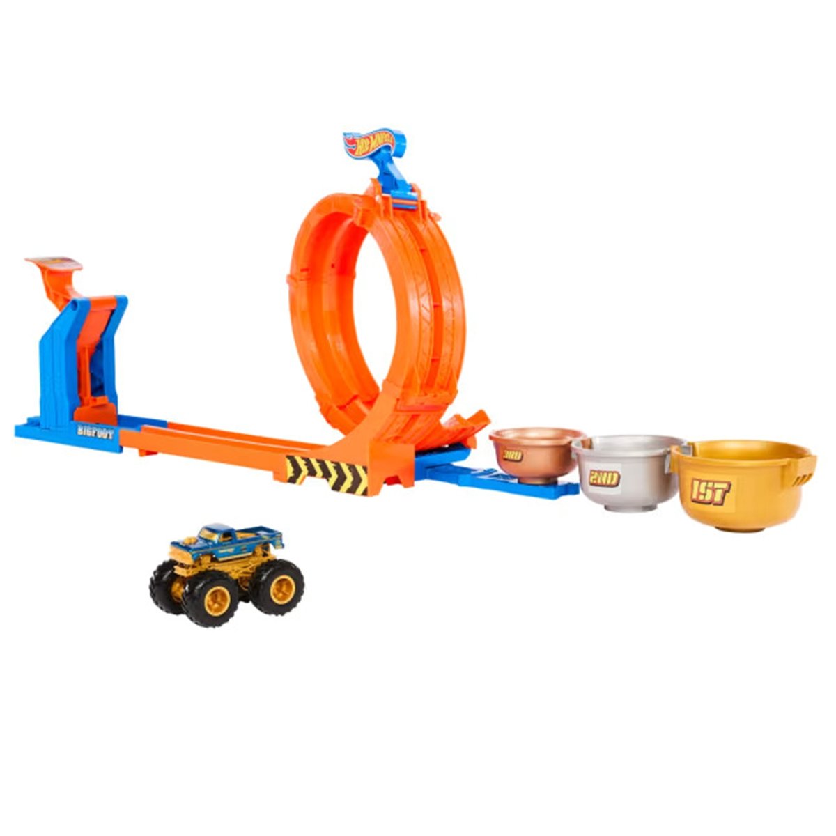 Hot Wheels-Défi du trophée tournez-et-renversez-coffret avec camion multicolore, MATTEL