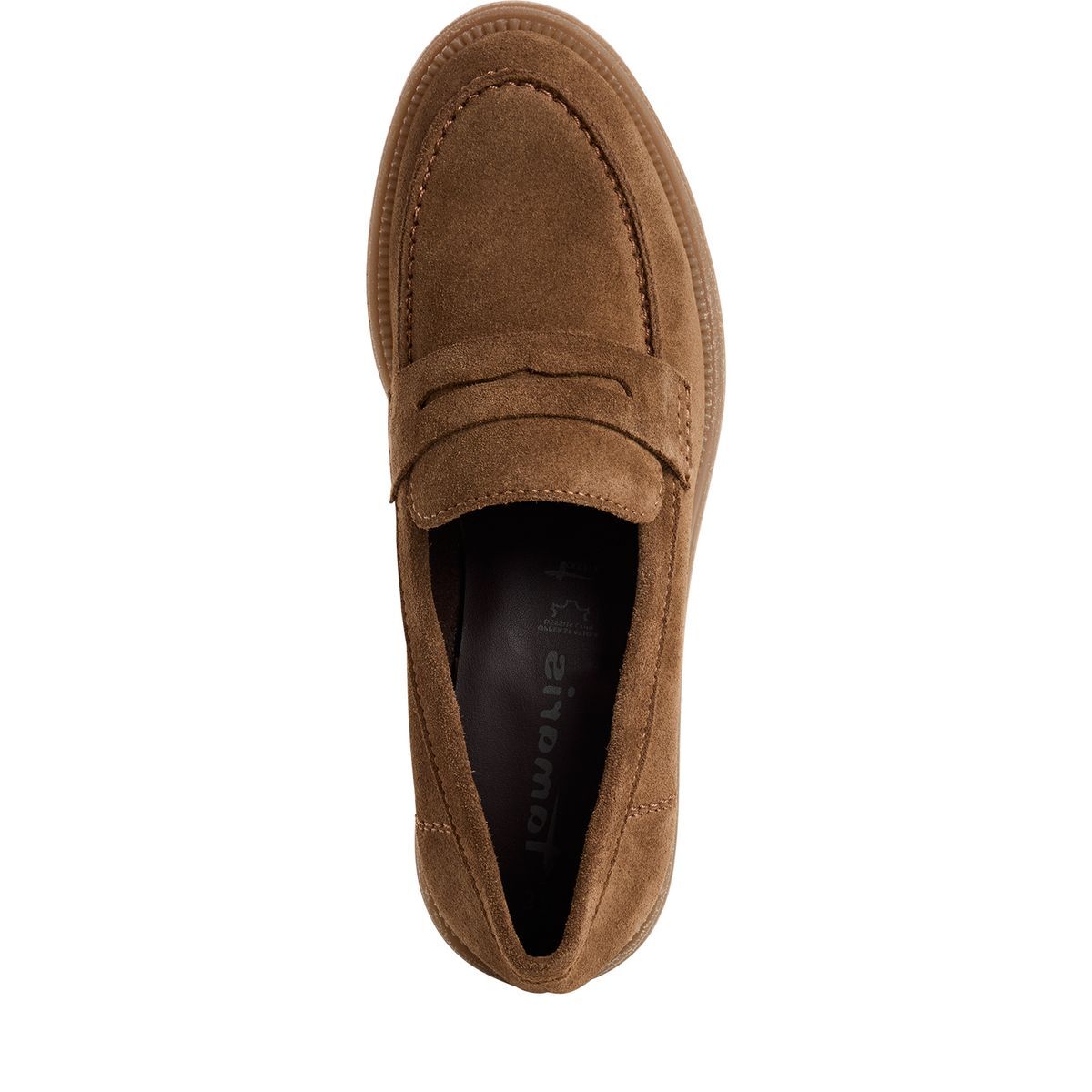 Slipper en cuir marron, TAMARIS