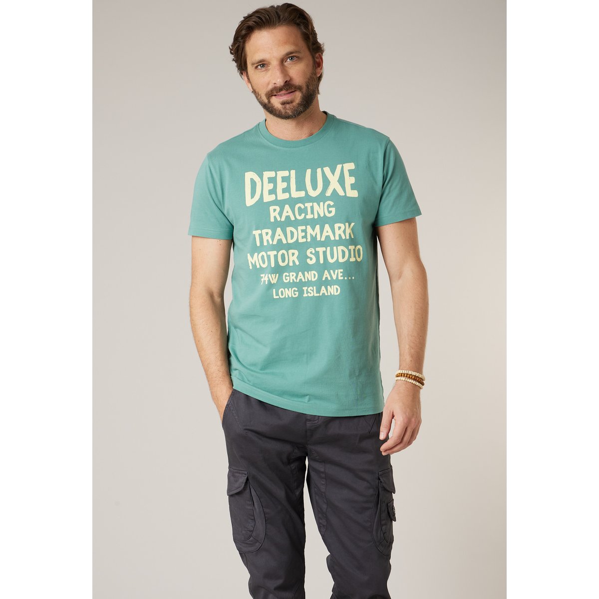 T-shirt homme en coton RACE spearmint, DEELUXE