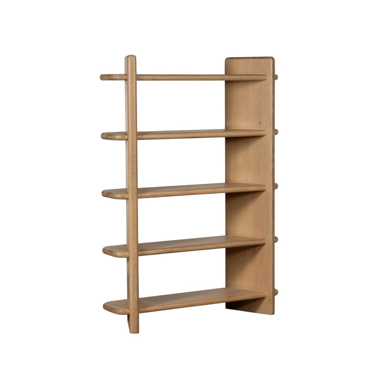 Bibliothèque en bois à bords arrondis ASTER bois naturel, PIER IMPORT