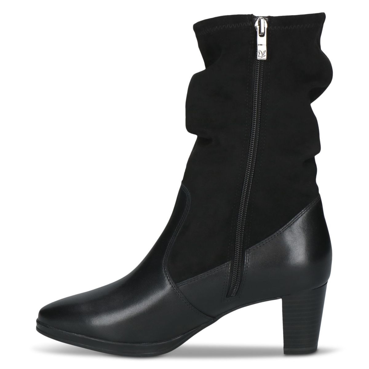 Bottine talon bloc noir zèbre, CAPRICE