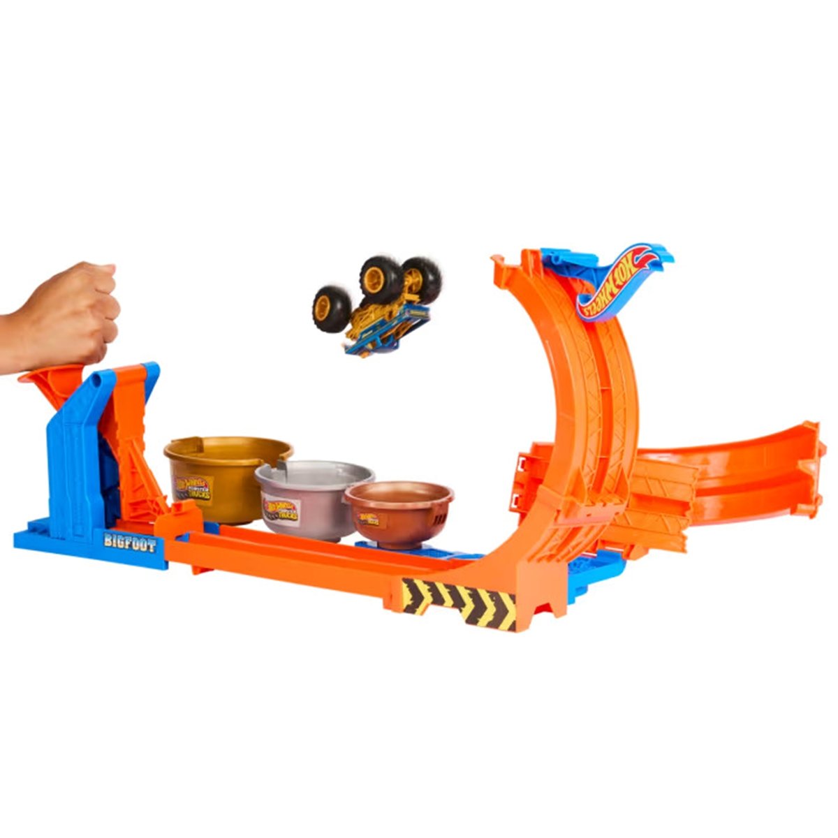 Hot Wheels-Défi du trophée tournez-et-renversez-coffret avec camion multicolore, MATTEL