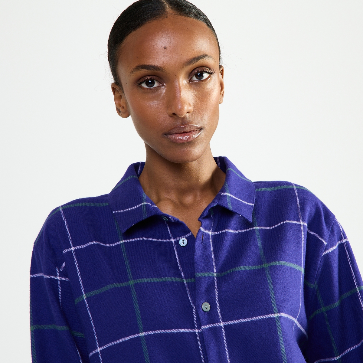 Chemise col classique en flanelle de coton DUO CHAUD boreales, LAURENCE TAVERNIER