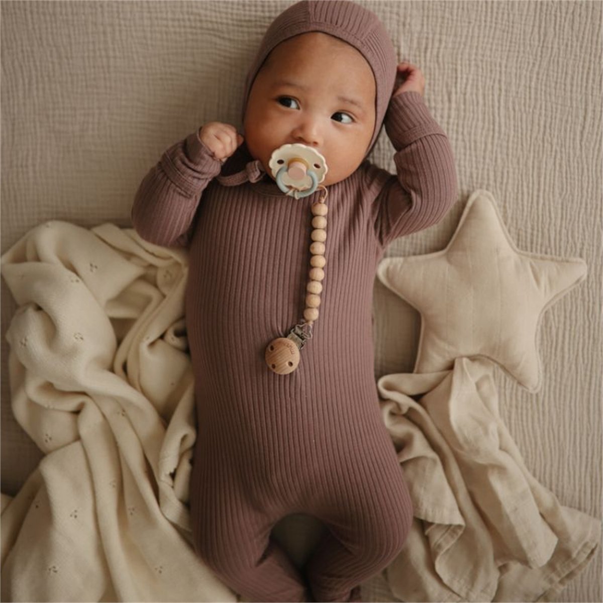 Doudou plat étoile ecru, MUSHIE