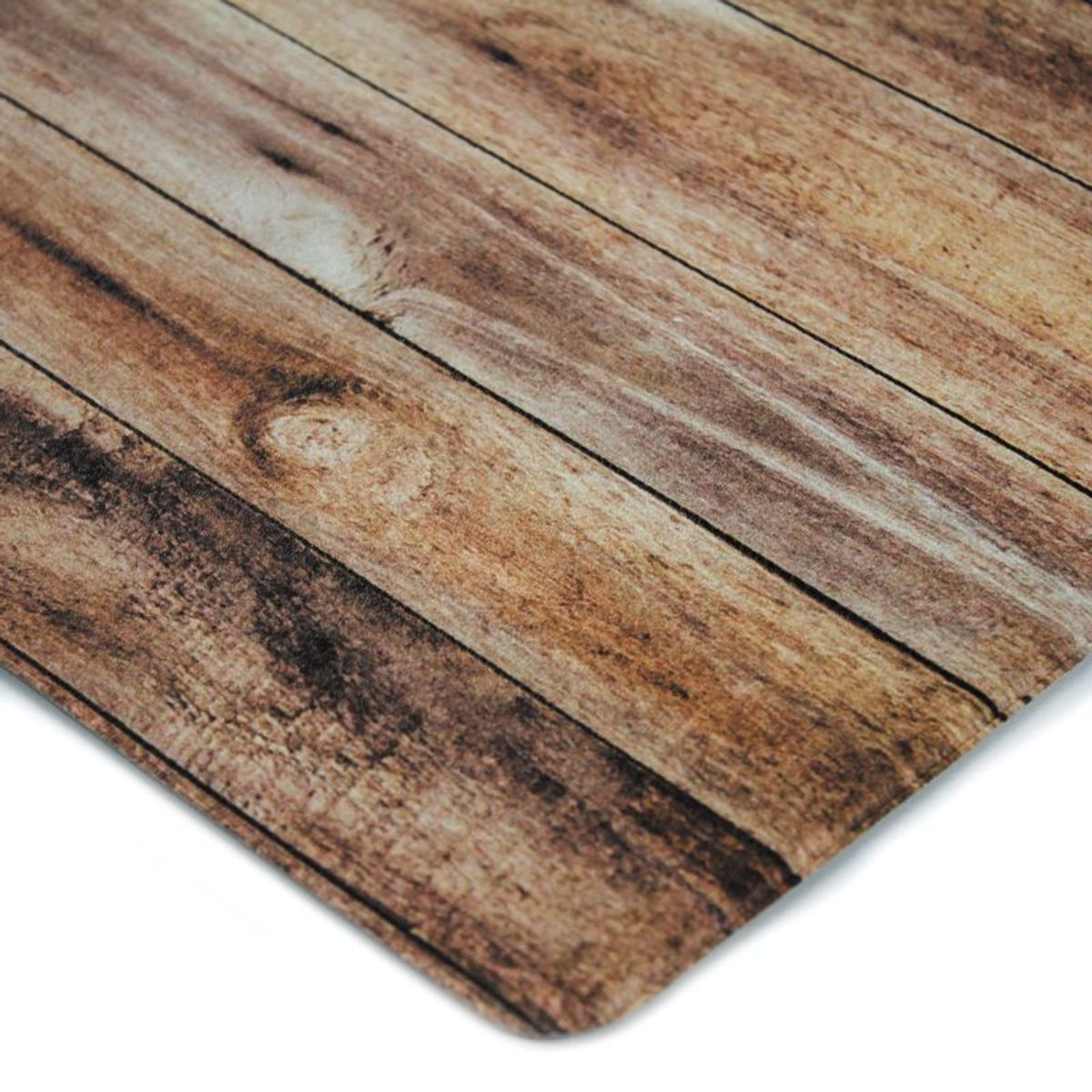 Tapis de cuisine imprimé bois  WOODY VINYLE - vinyle antidérapant marron, THE DECO FACTORY