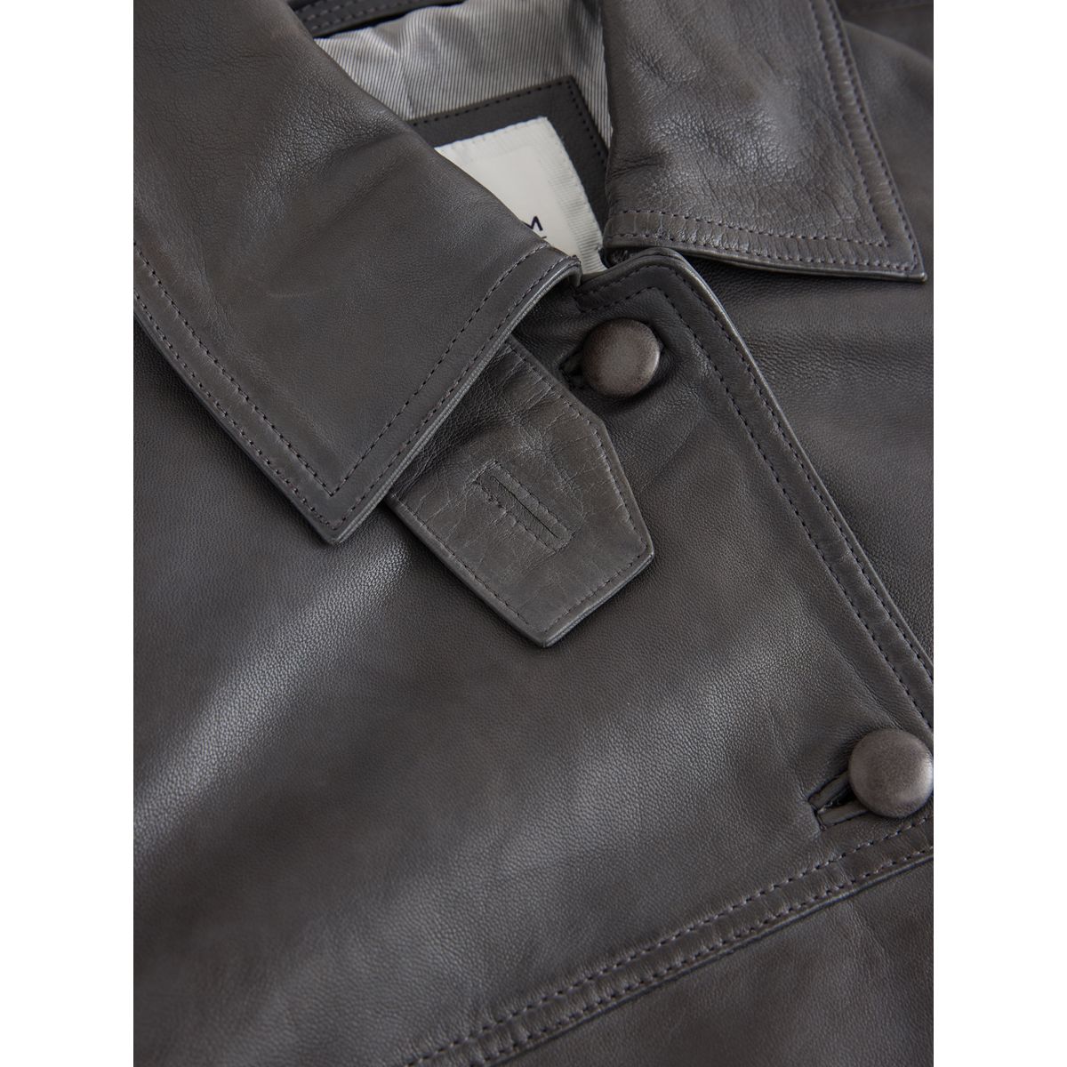 Veste utilitaire en cuir gris anthracite, NEXT