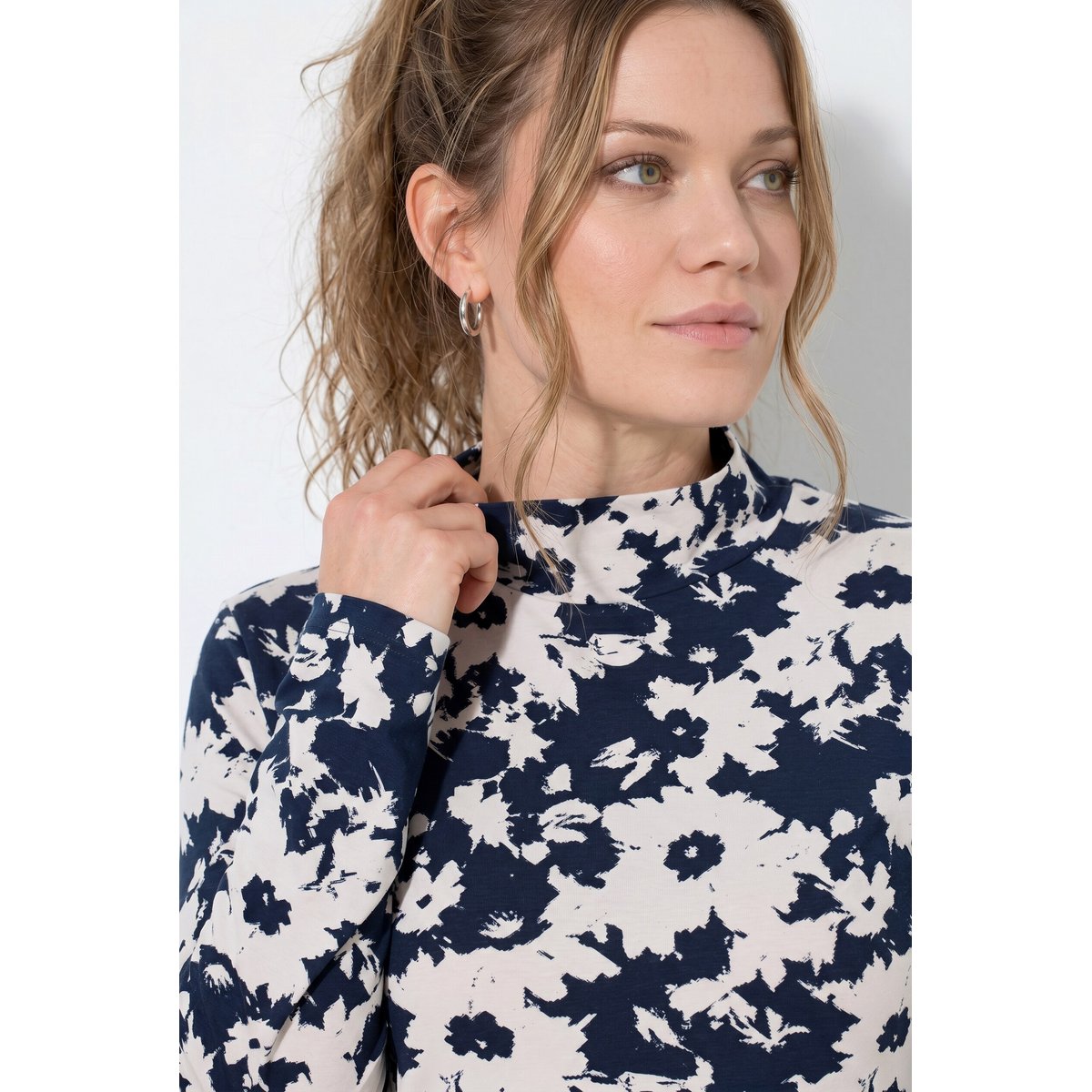 T-shirt en coton bio marine, ULLA POPKEN