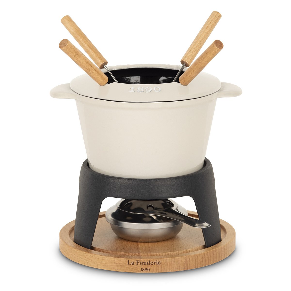 La Fonderie 1890 Mont Joly - Set à fondue en fonte 4 personnes couleur unique, LA FONDERIE