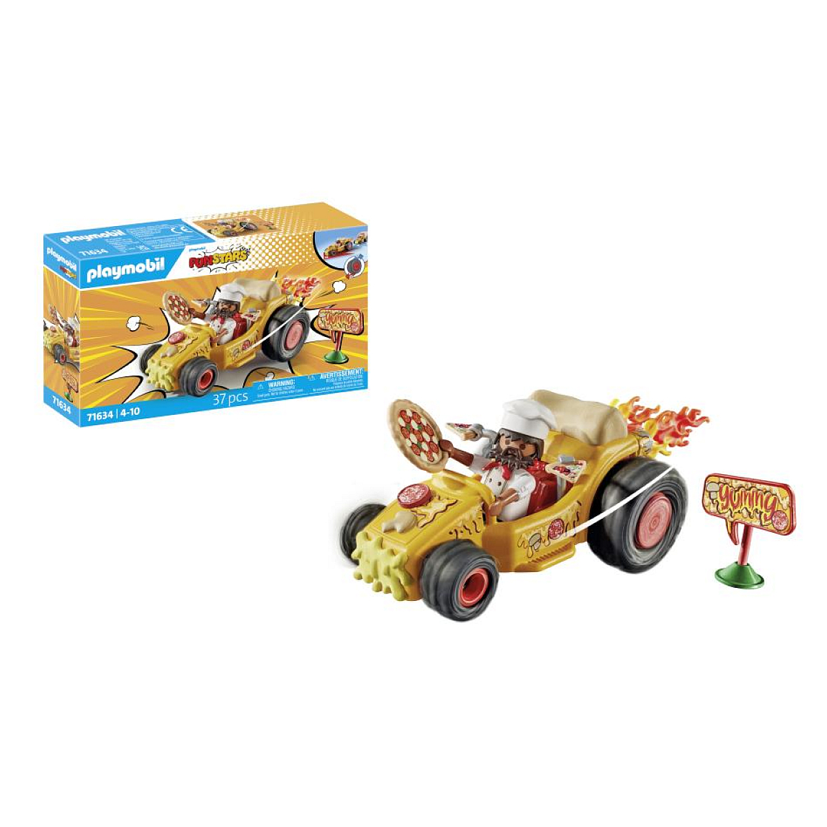 71634 Funstars Pizzaïolo et kart orange, PLAYMOBIL