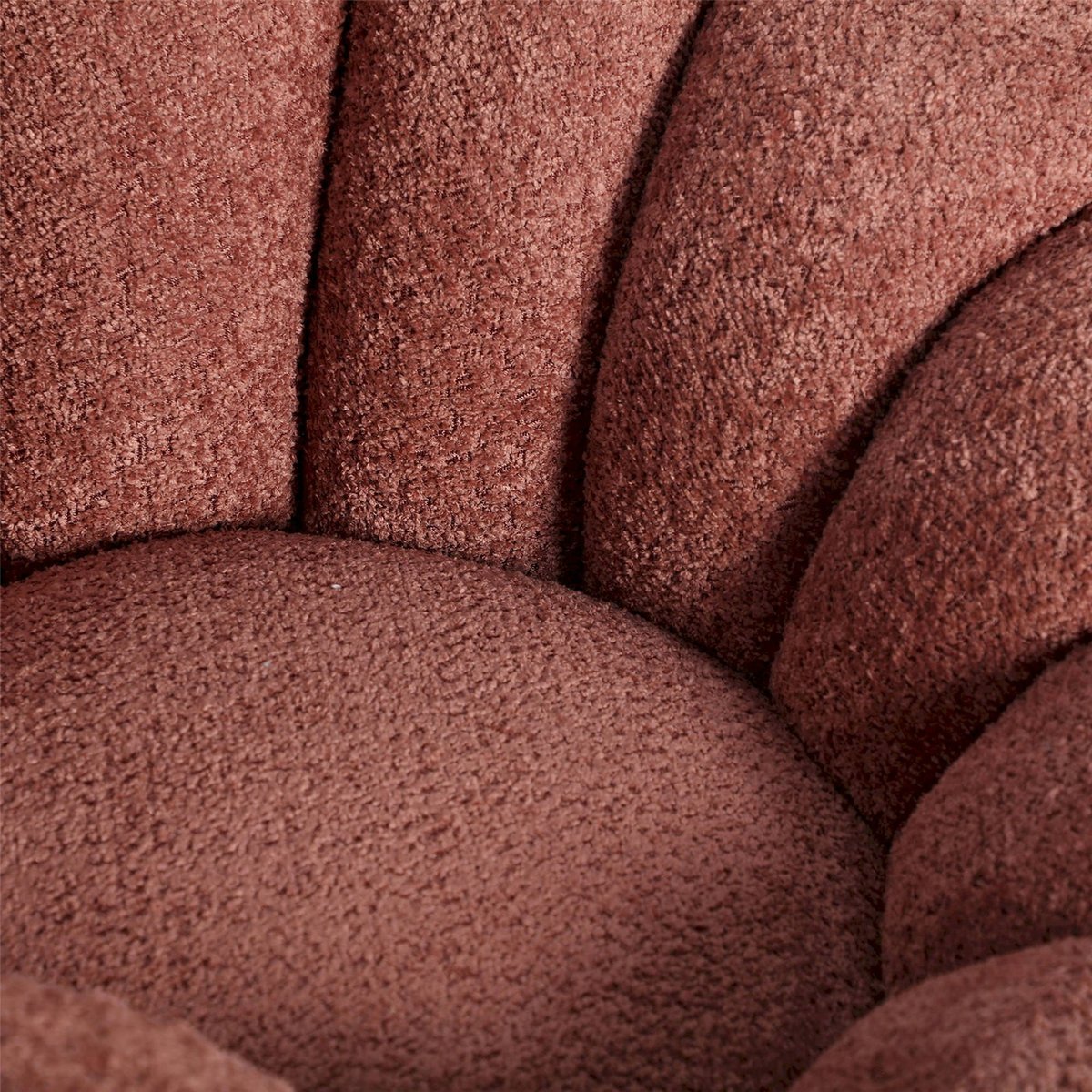 Fauteuil pivotant en coton bouclé terracotta coton bouclé, RECOLLECTION