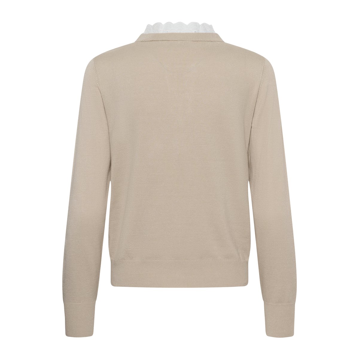 Pullover tricoté beige imprimé feather gray, KAFFE