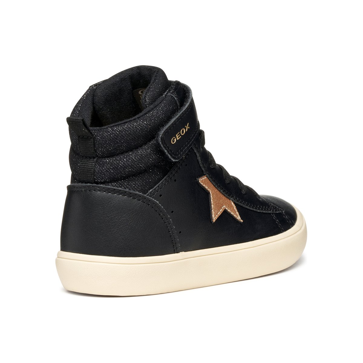 Baskets respirantes montantes Gisli noir/champagne, GEOX