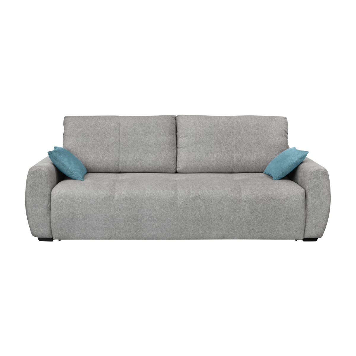 Canapé convertible 3 places avec coffre et matelas ressort L246 cm - ALBA gris, CALICOSY