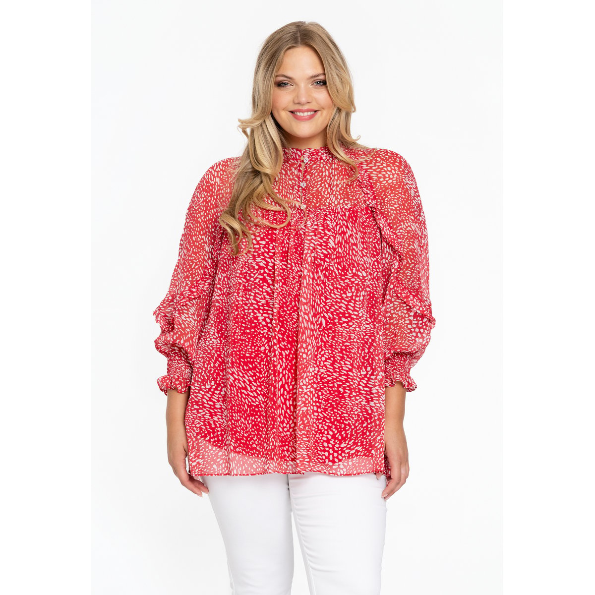 Tunique avec manches longues rouge, YOEK
