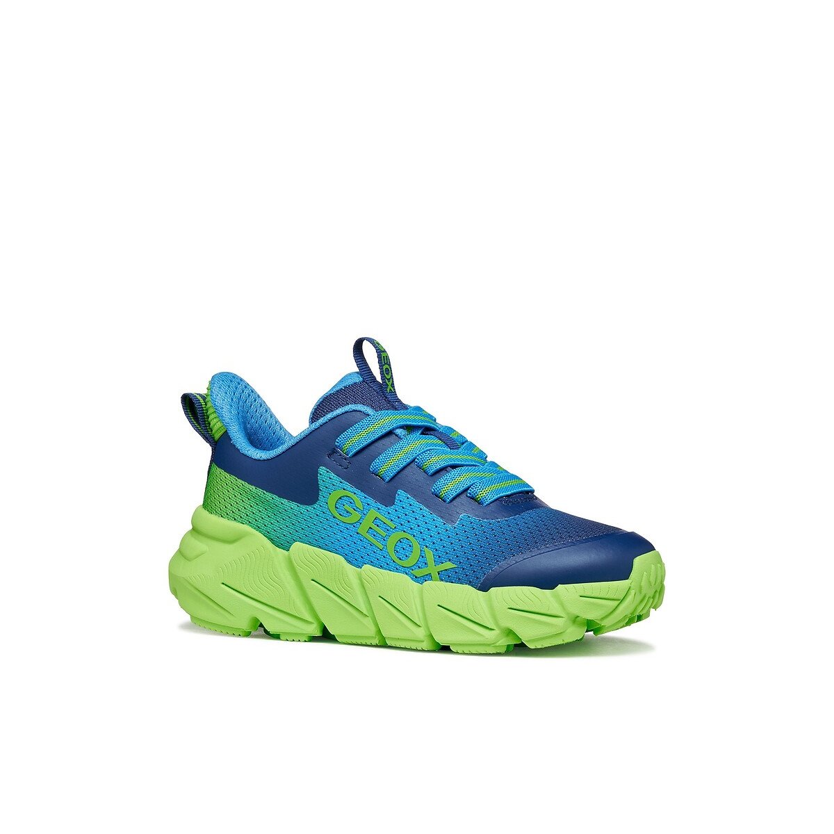 FLEXYPER ademende sneakers, FAST IN blauw/geel, GEOX