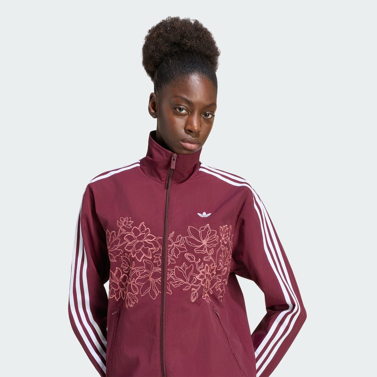 Veste De Survêtement Ample Motif Floral Firebird Veste De Survêtement Ample Motif Floral Firebird maroon, adidas Originals
