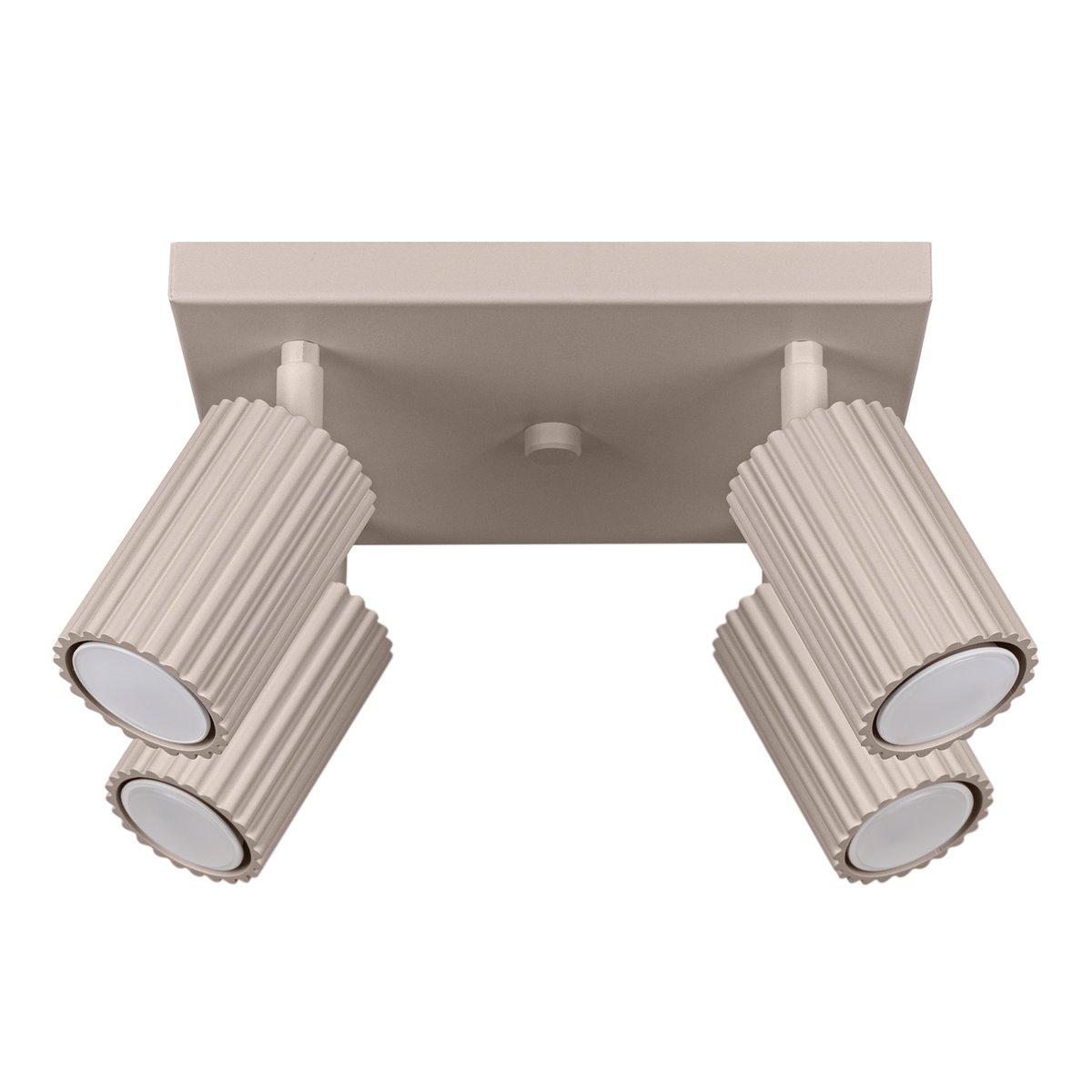 Plafonnier Aluminium Taupe GU10 4 Karbon marron, EDEN