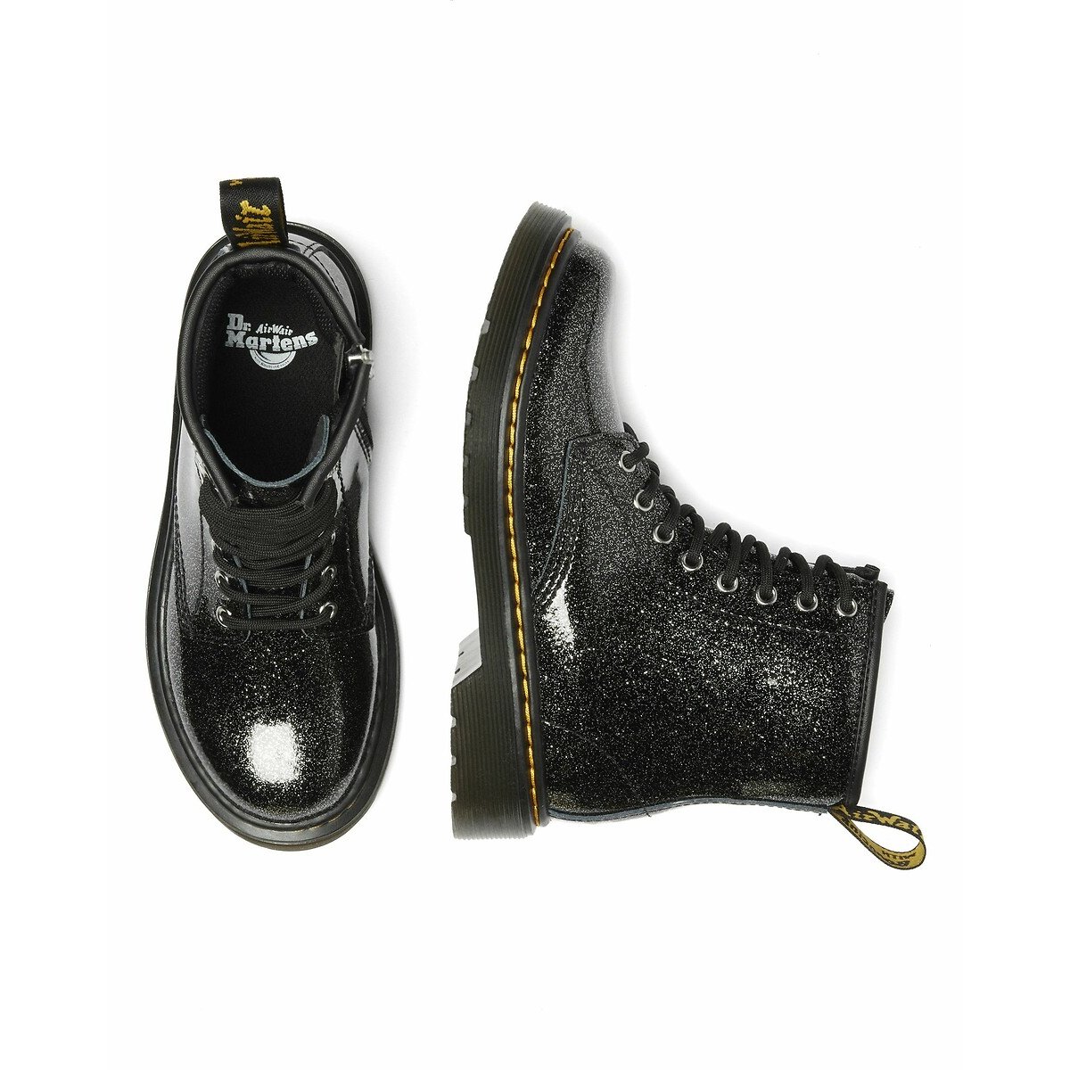 1460 Junior leren boots Glitter Patent zwart, DR. MARTENS