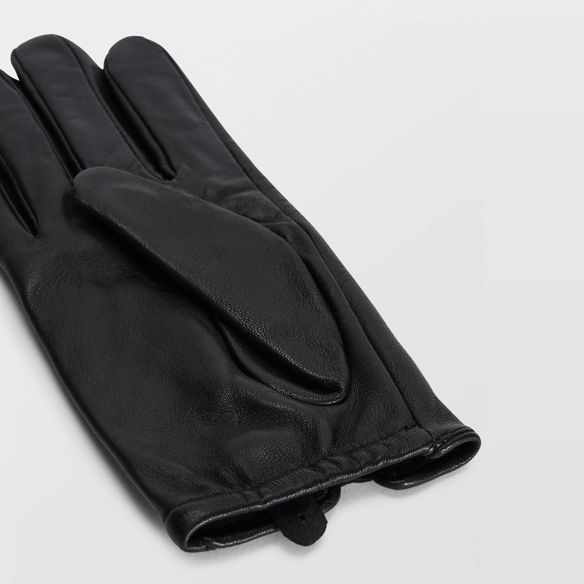 Gants en cuir noir, MONOPRIX