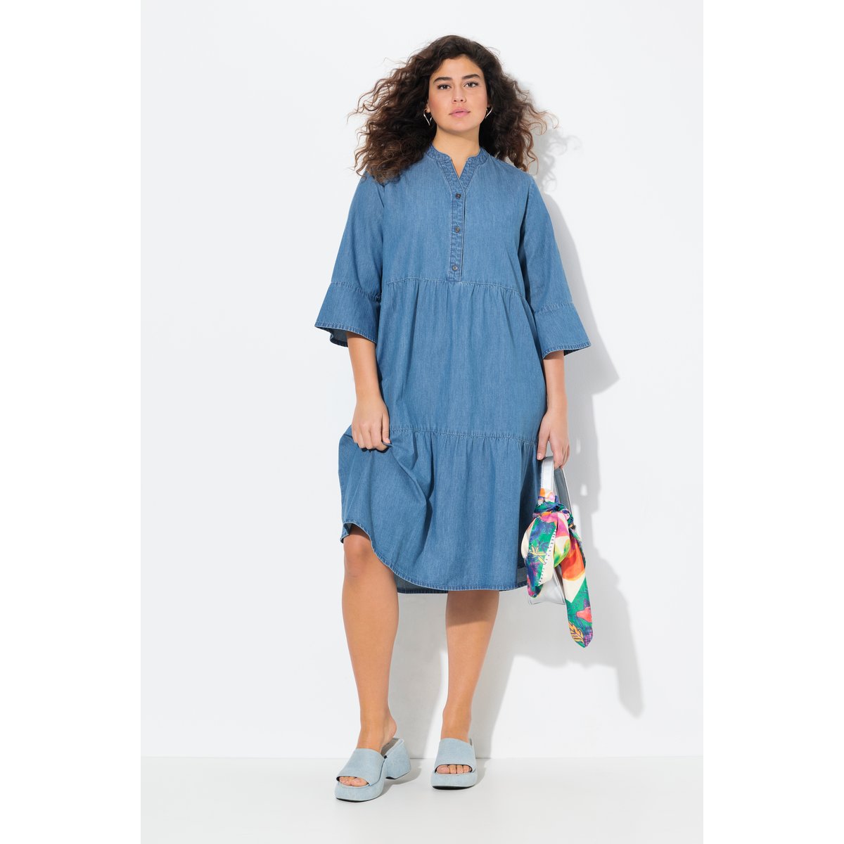 Robe à volants bleu jean, ULLA POPKEN