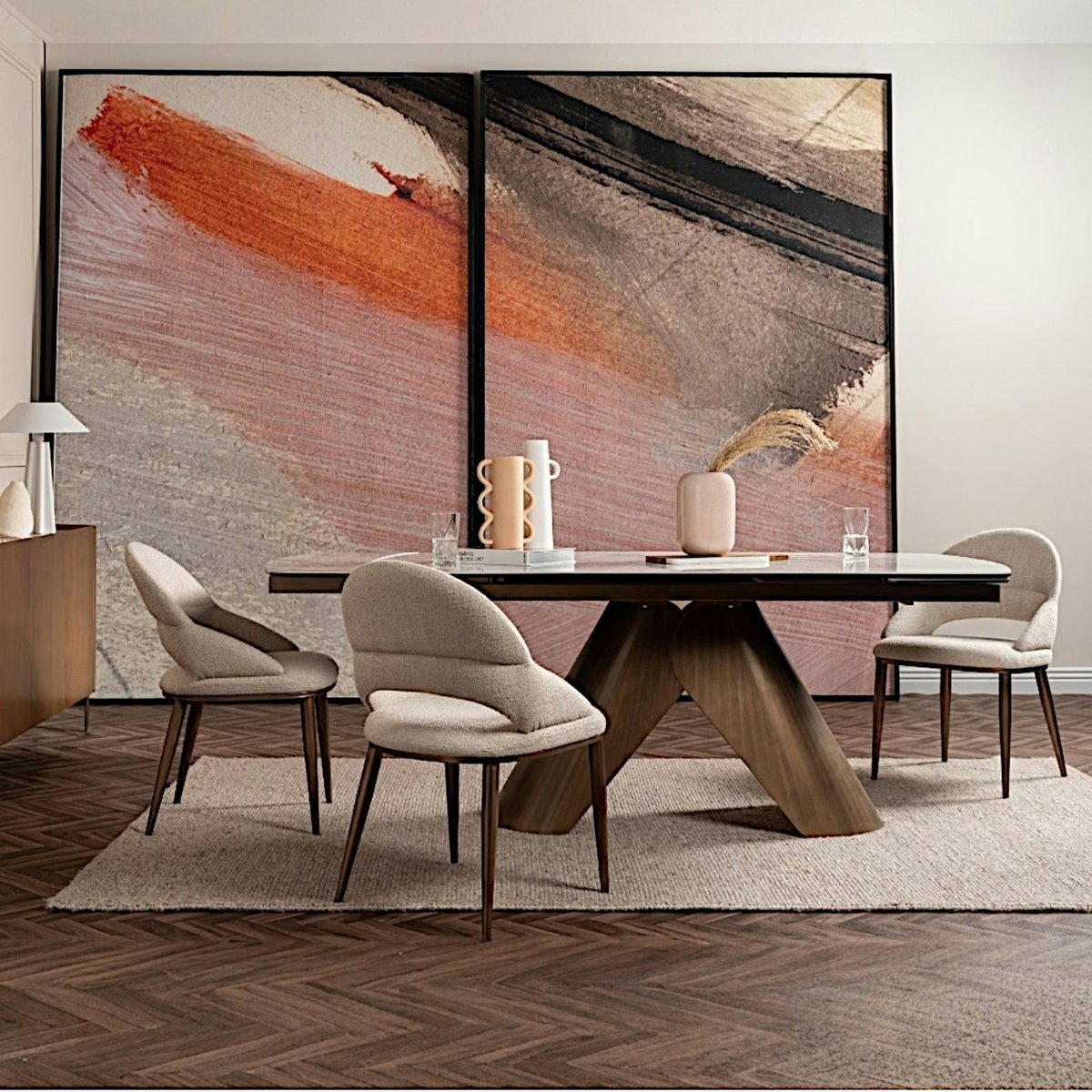 Table en céramique blanche 180-260 cm SEMPIONE blanc, PIER IMPORT