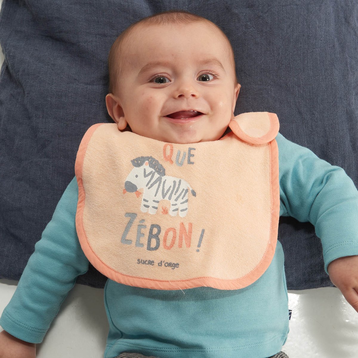 Lot de 2 bavoirs naissance finou orange, SUCRE D'ORGE