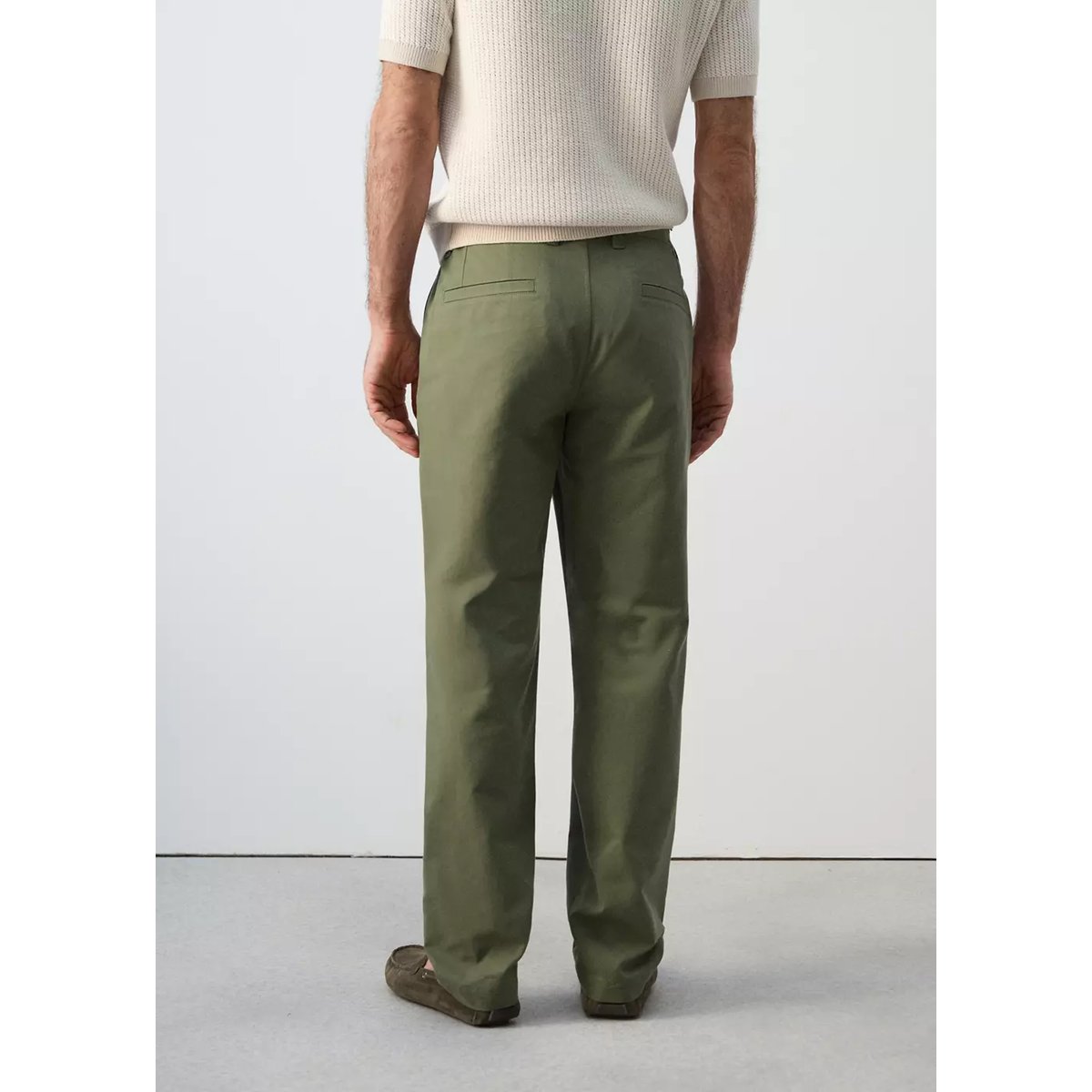 Pantalon chino regular fit vert forêt, MANGO MAN
