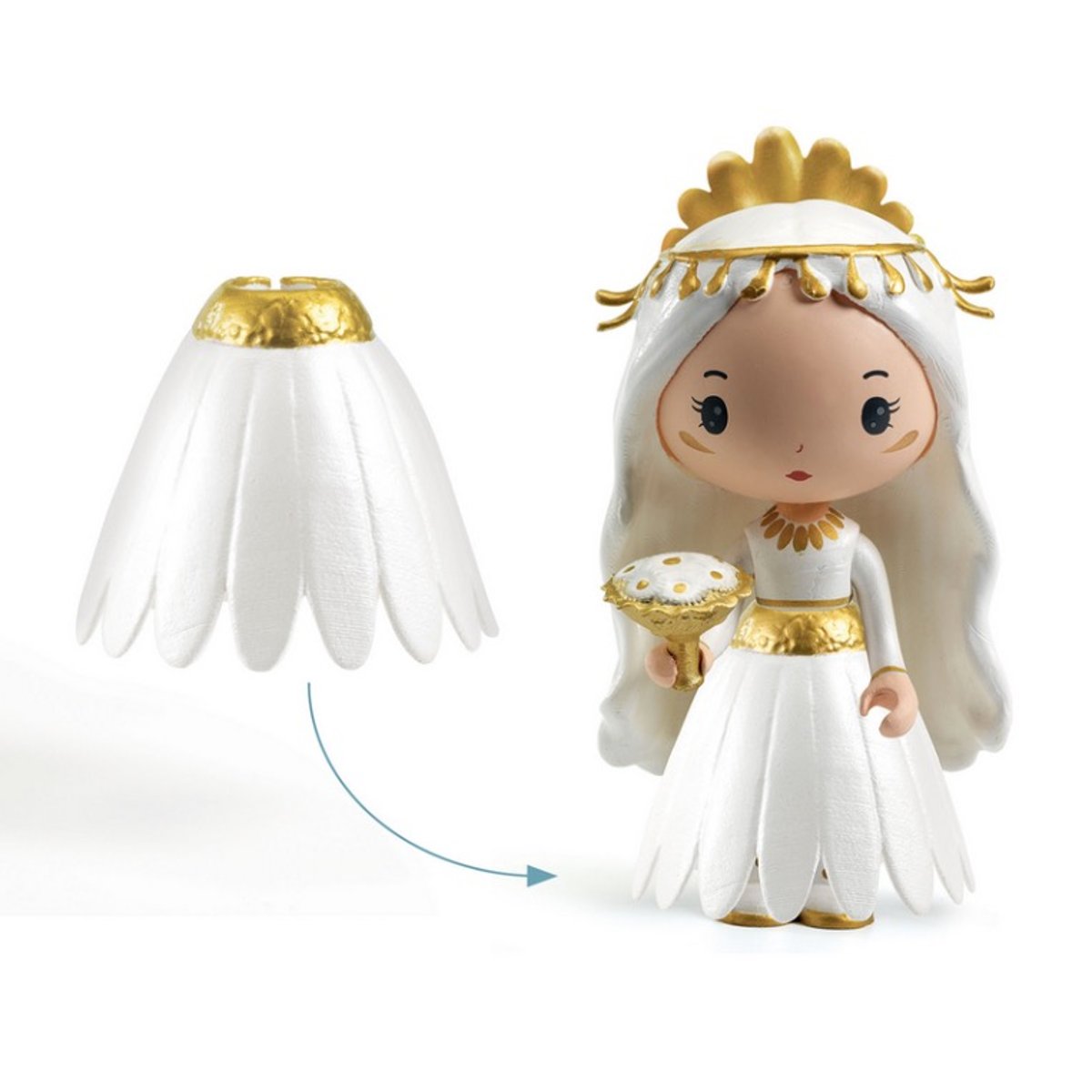 Figurine blanc, doré, DJECO