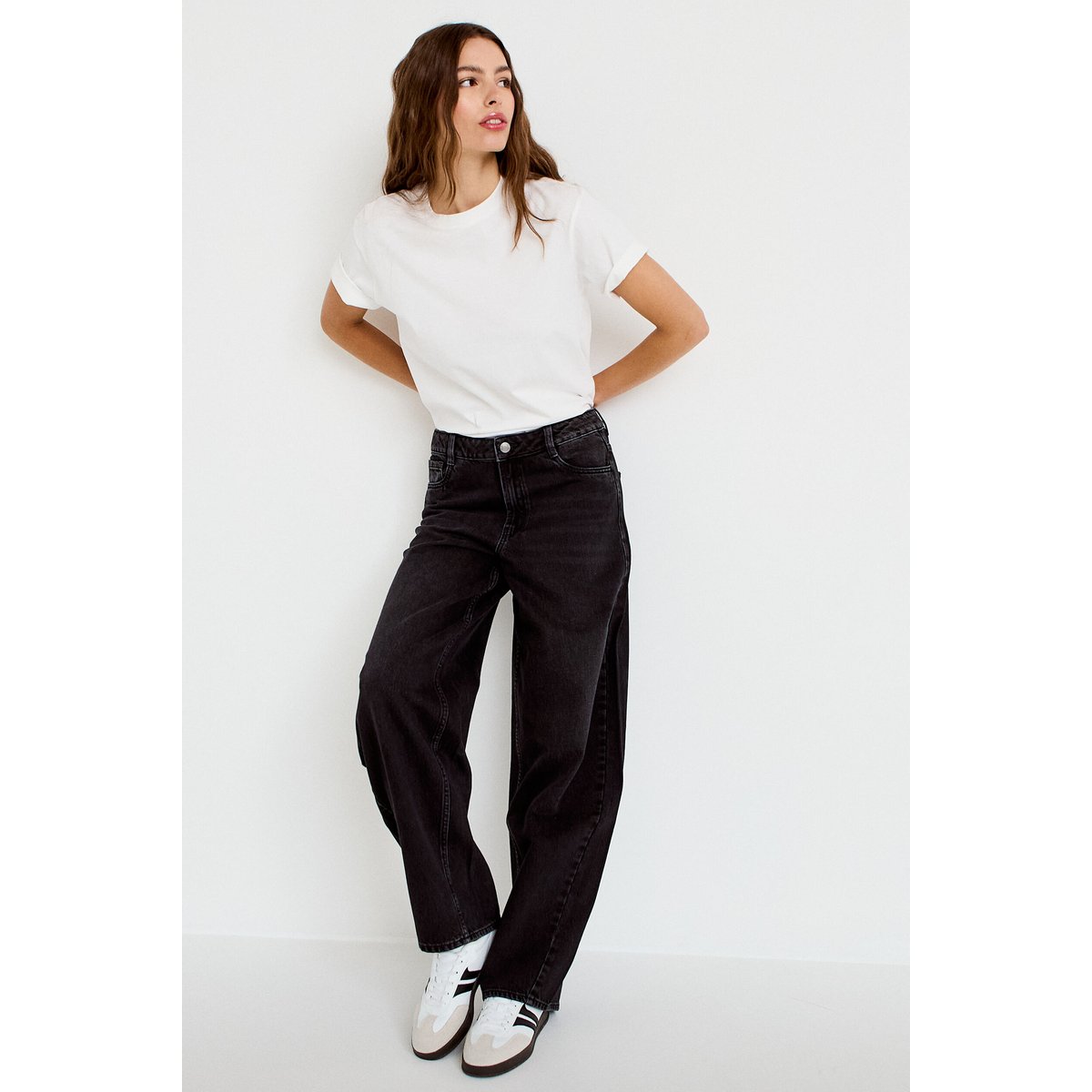 Jean coupe large denim noir, CACHE CACHE