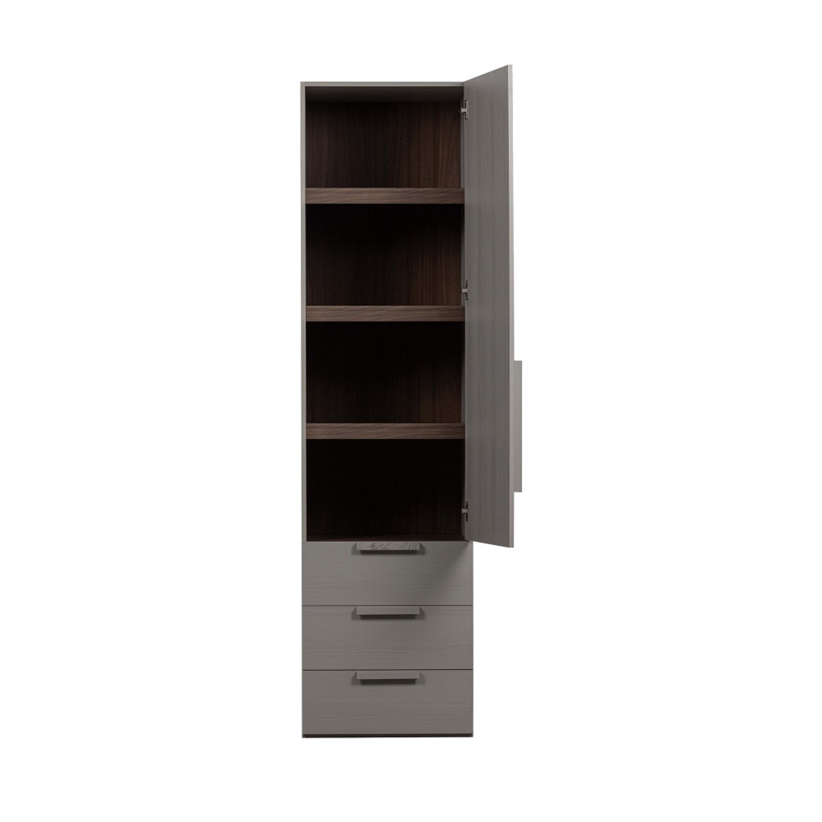 Armoire 1 porte en pin RENS gris clair, WOOOD