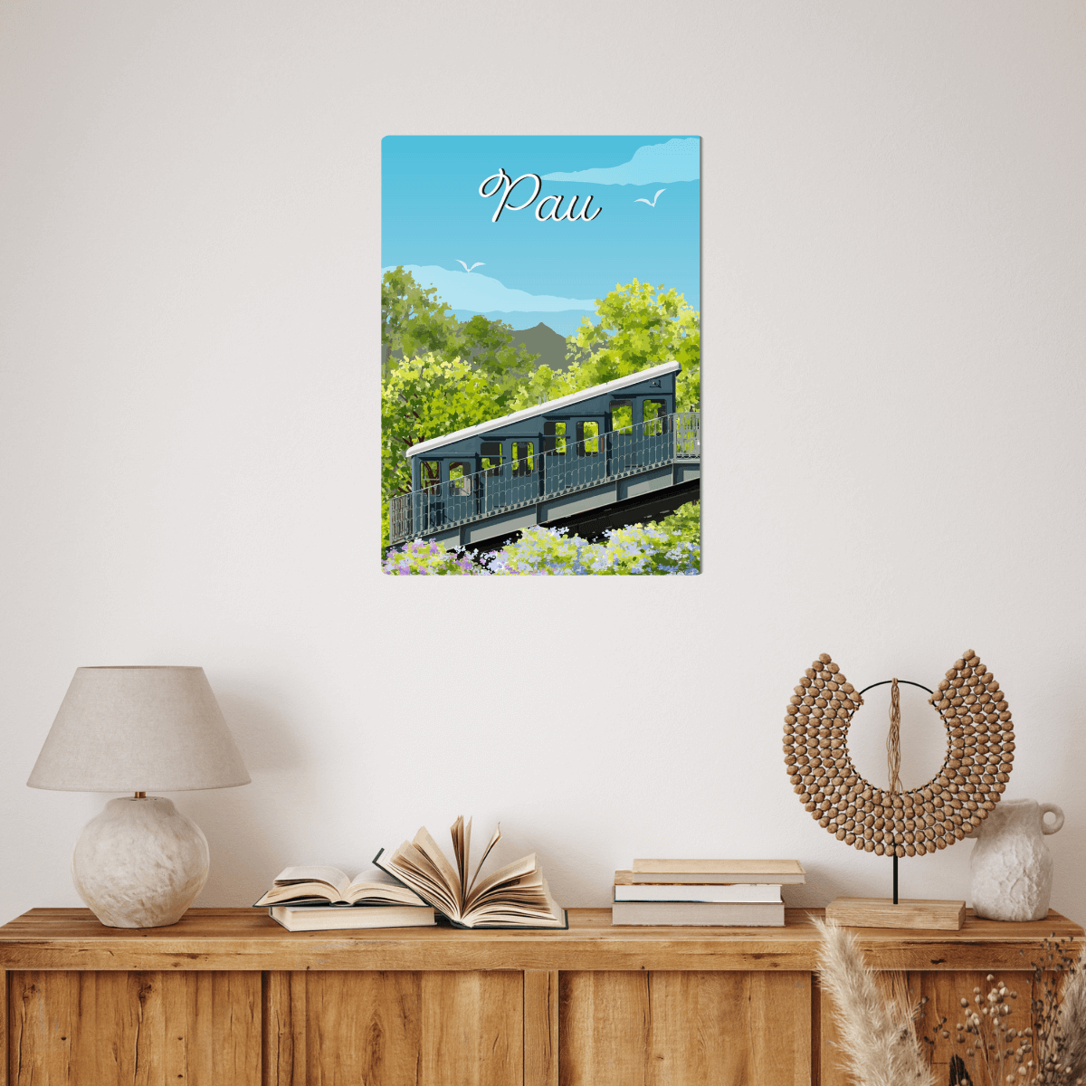 Tableau Mural Illustration Funiculaire De Pau ILLUSTRATION tableaux sur toile-vert, CEANOTHE