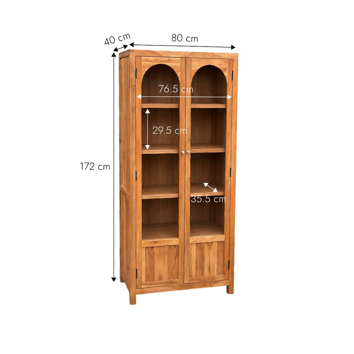 Vitrine en bois d'acacia  AURINA bois clair, MADE IN MEUBLES 