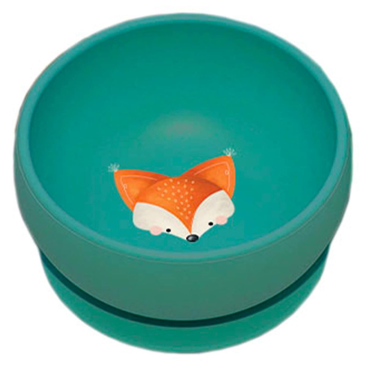 Bol en silicone avec ventouse ANIMAUX vert paon, SASSI