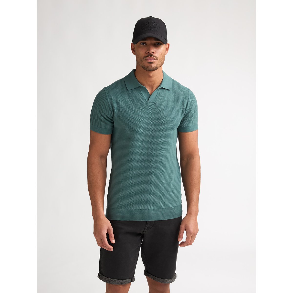 Pull Polo en maille delfín vert oil green, PETROL INDUSTRIES