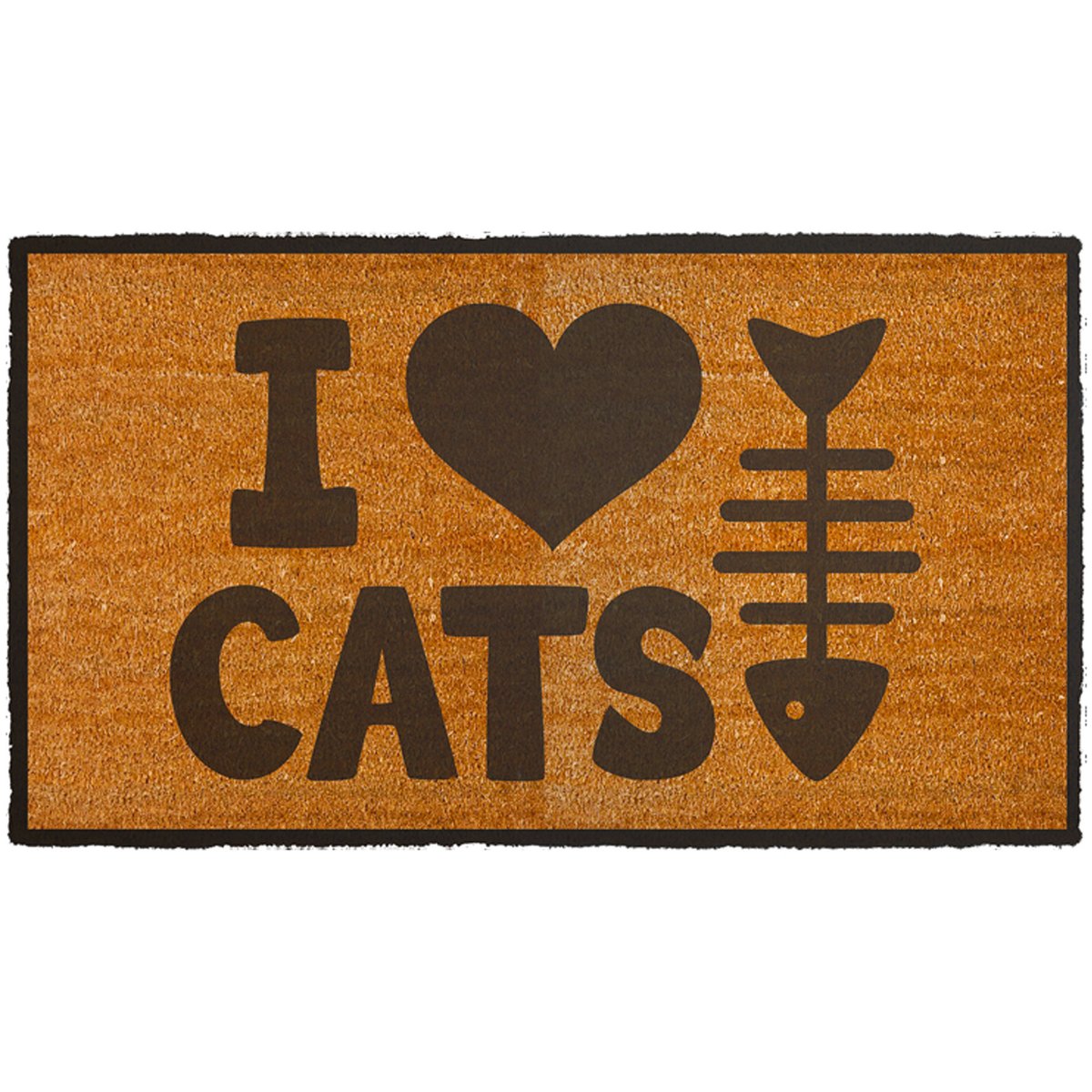 Paillasson en coco I love cats marron, WADIGA